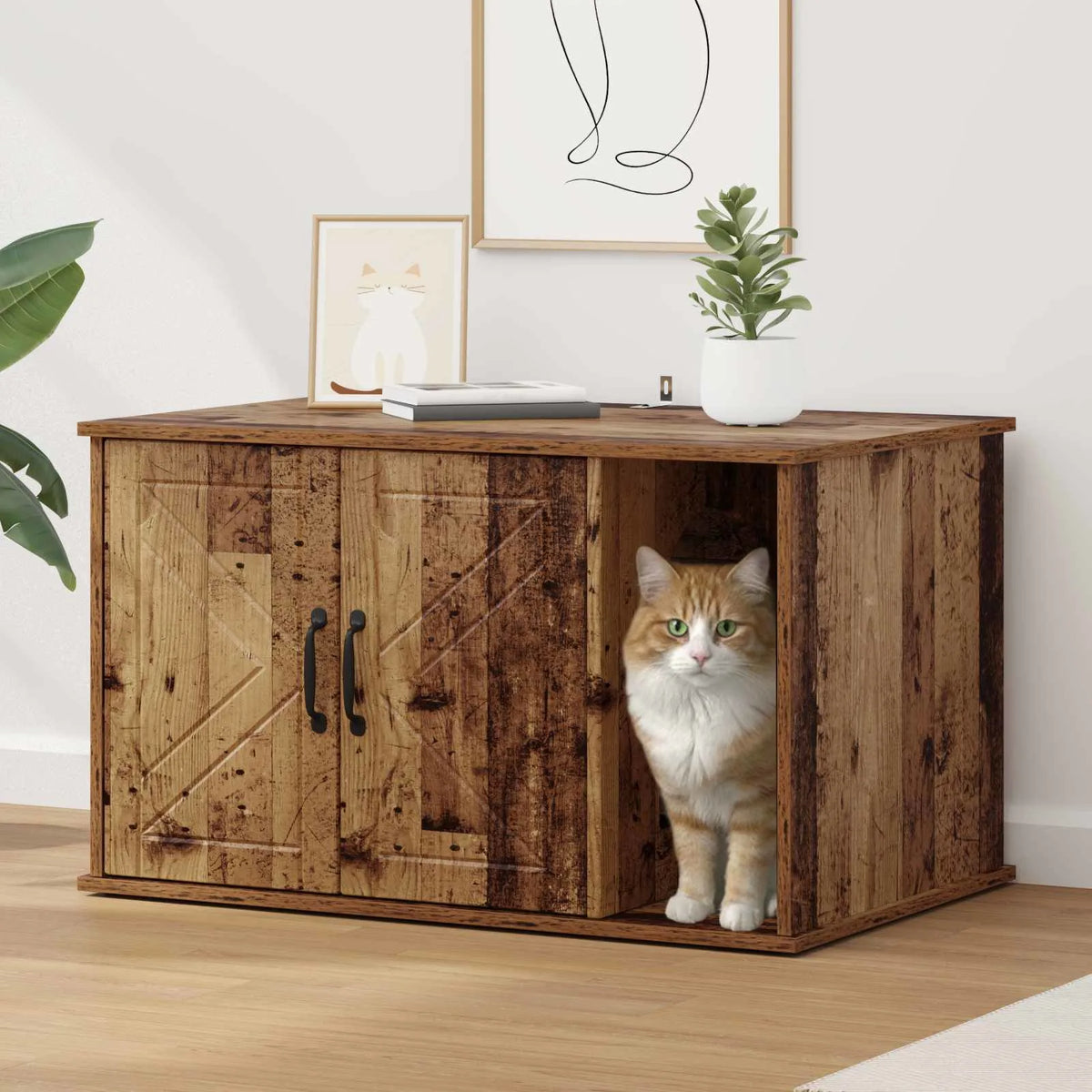 Casa per gatti 85 x 55 x 50,5 cm in legno ingegnerizzato