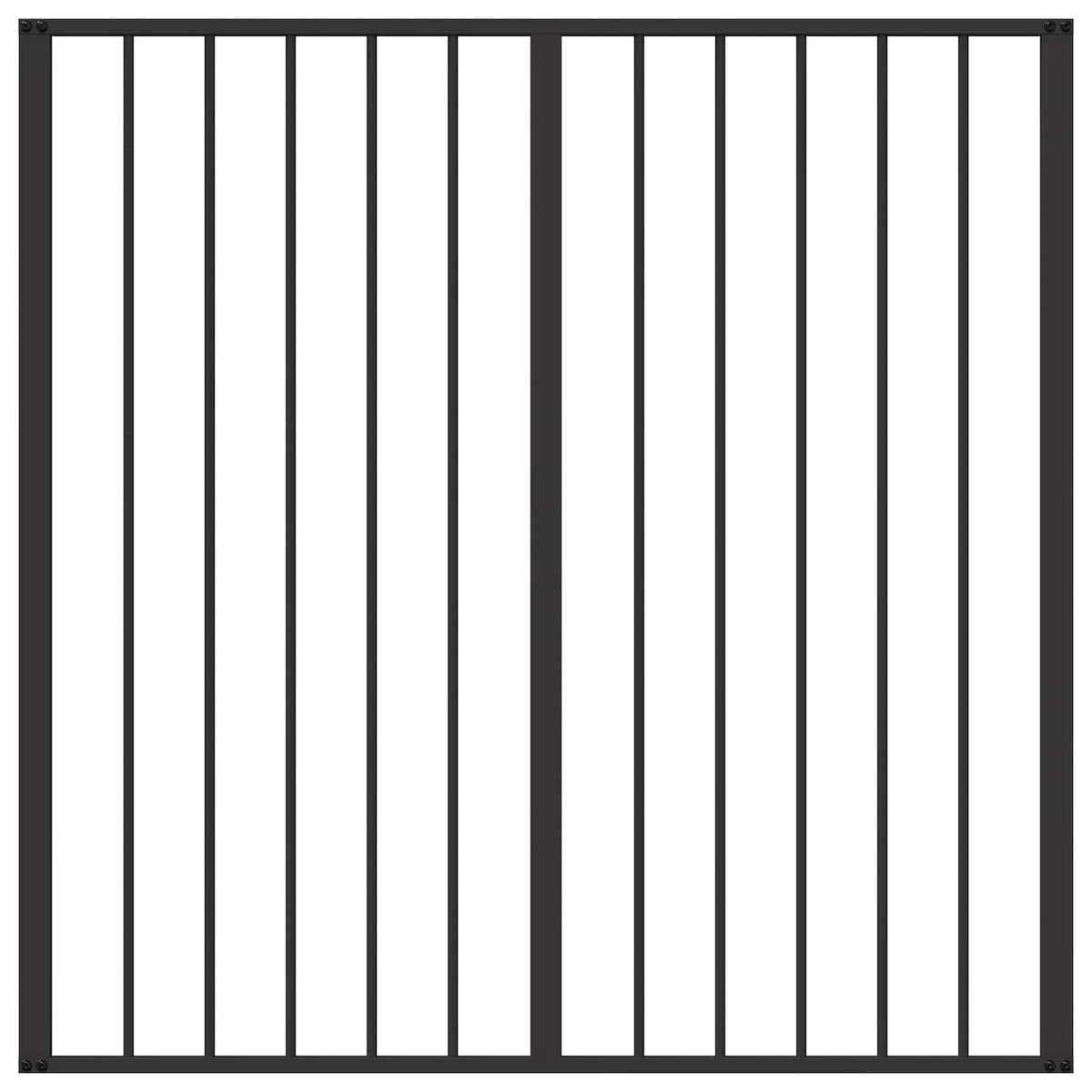 Cancello per cani 2 Panels Nero 100 x 100 cm Acciaio zincato