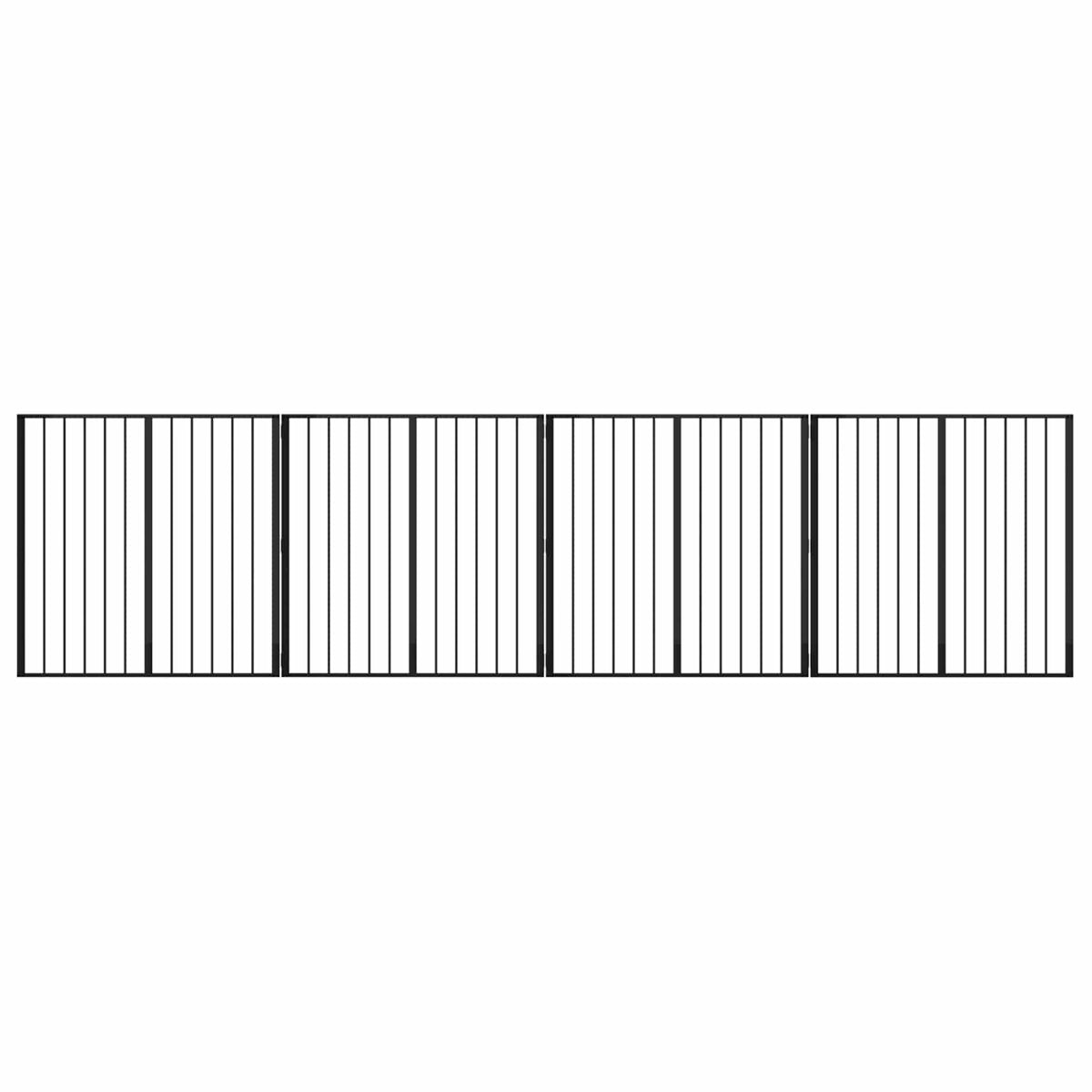 Cancello per cani 4 pz Nero 100 x 100 cm Acciaio zincato