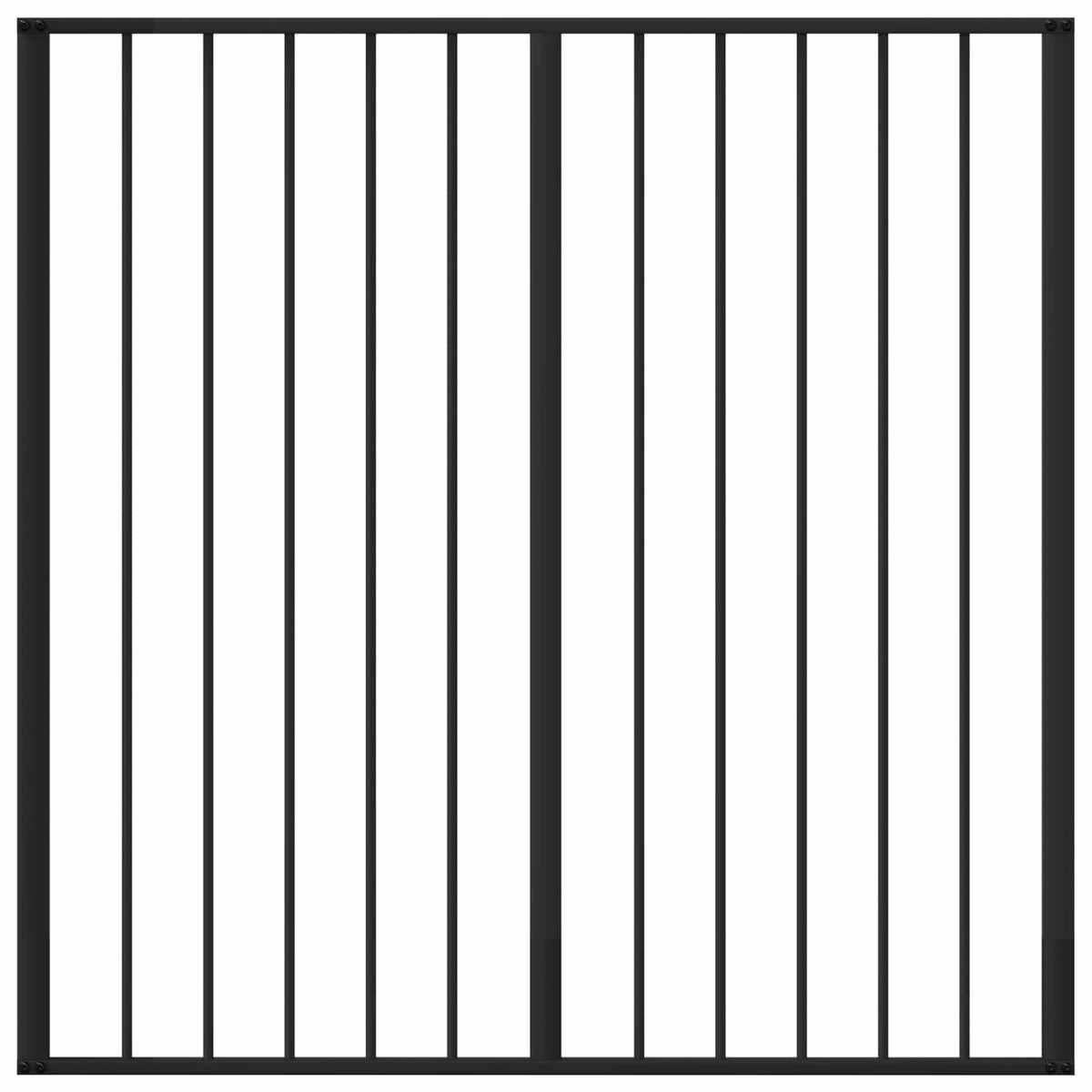 Cancello per cani 4 pz Nero 100 x 100 cm Acciaio zincato