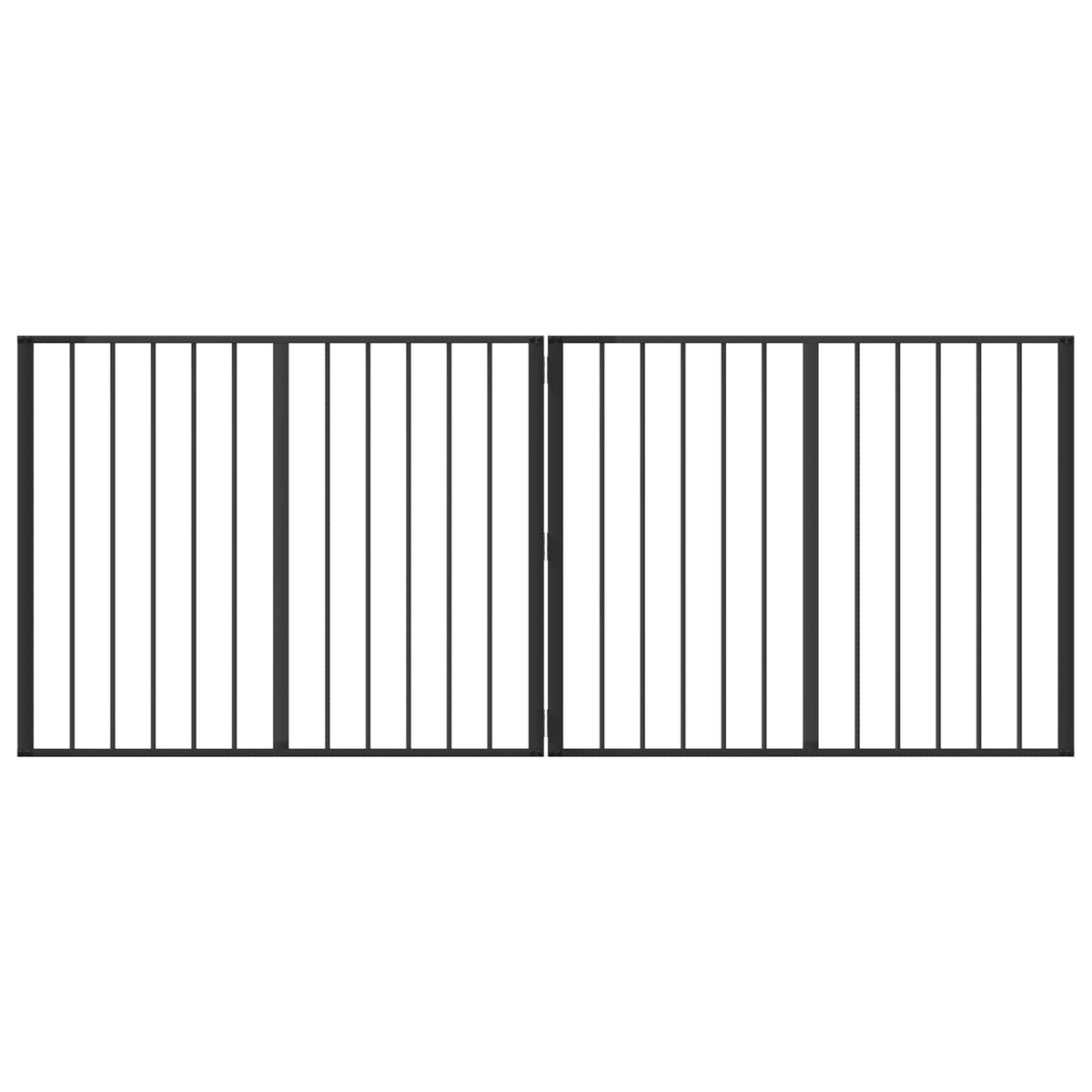 Cancello per cani 2 pz Nero 100 x 80 cm Acciaio zincato