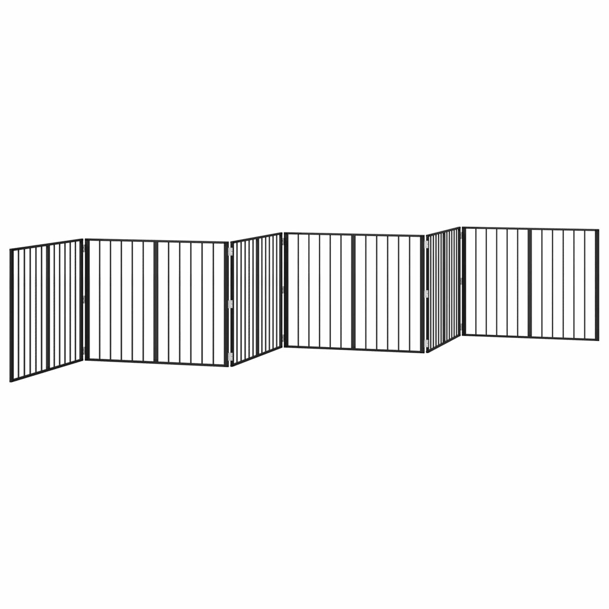 Cancello per cani 6 pz Nero 100 x 80 cm Acciaio zincato