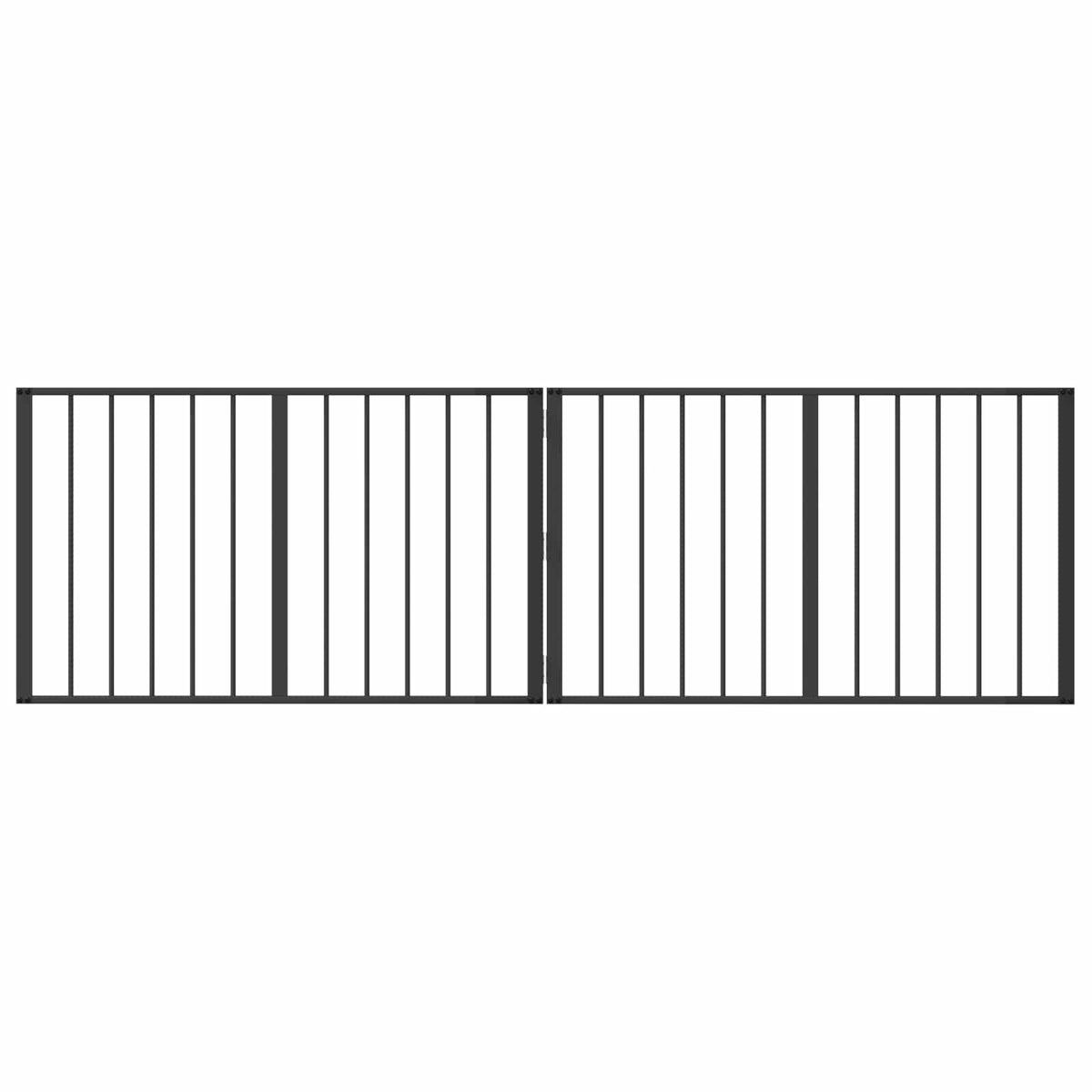Cancello per cani 2 pz Nero 100 x 60 cm Acciaio zincato