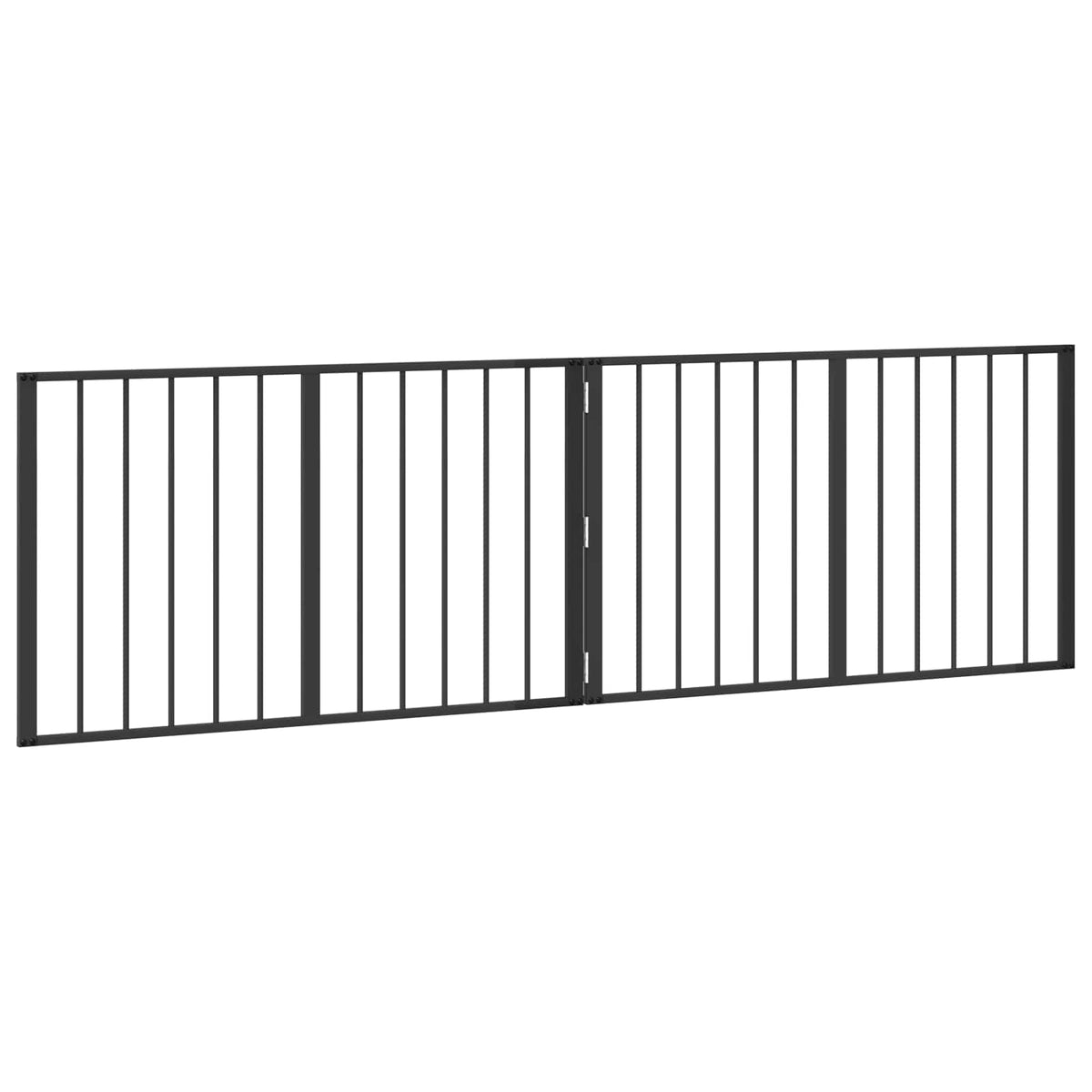 Cancello per cani 2 pz Nero 100 x 60 cm Acciaio zincato