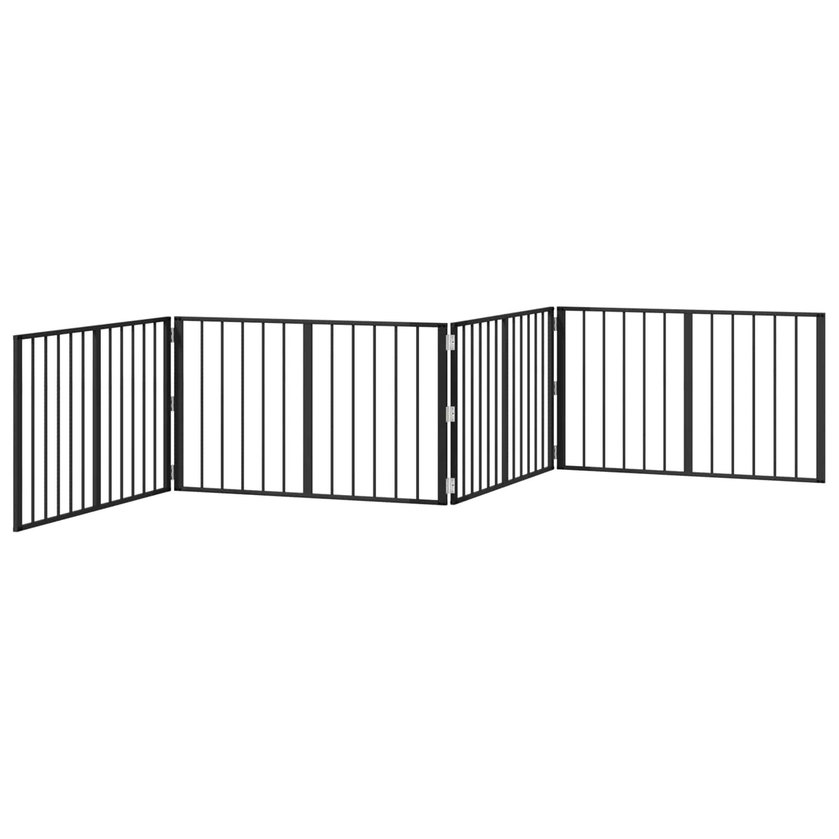 Cancello per cani 4 pz Nero 100 x 60 cm Acciaio zincato