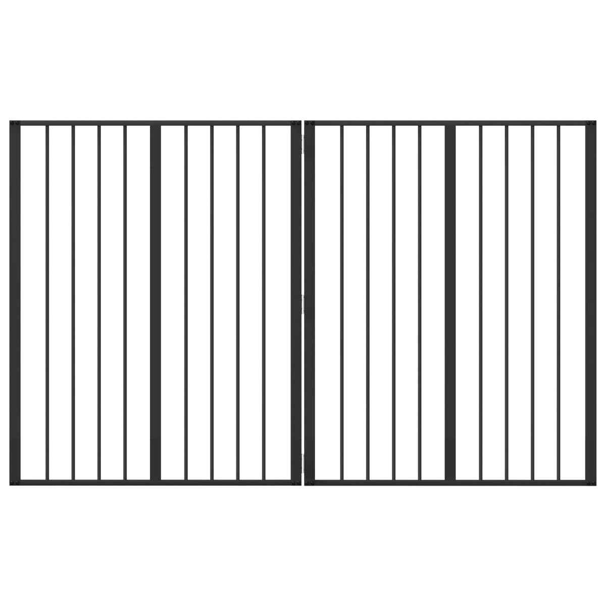 Cancello per cani 2 pz Nero 80 x 100 cm Acciaio zincato