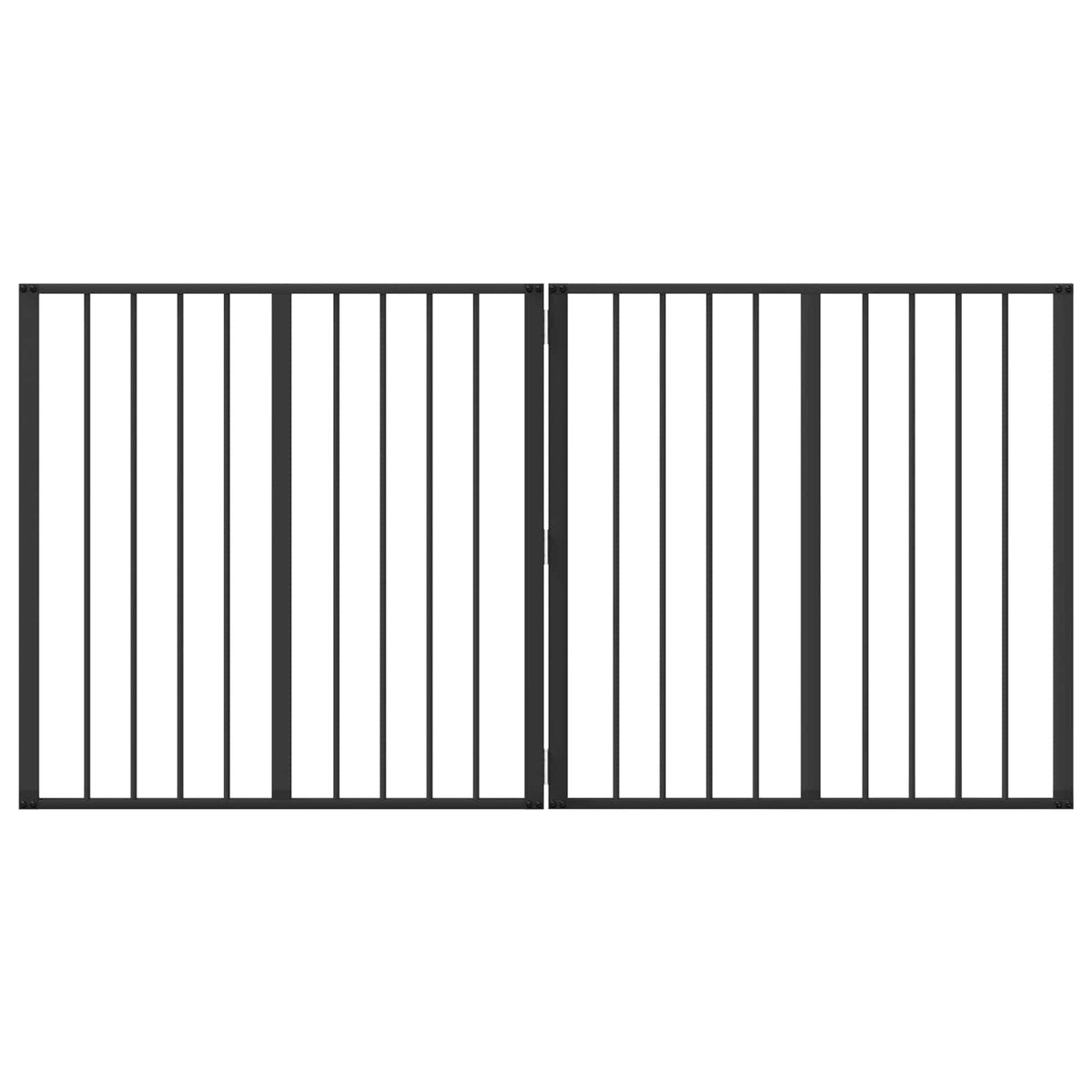 Cancello per cani 2 pz Nero 80 x 80 cm Acciaio zincato