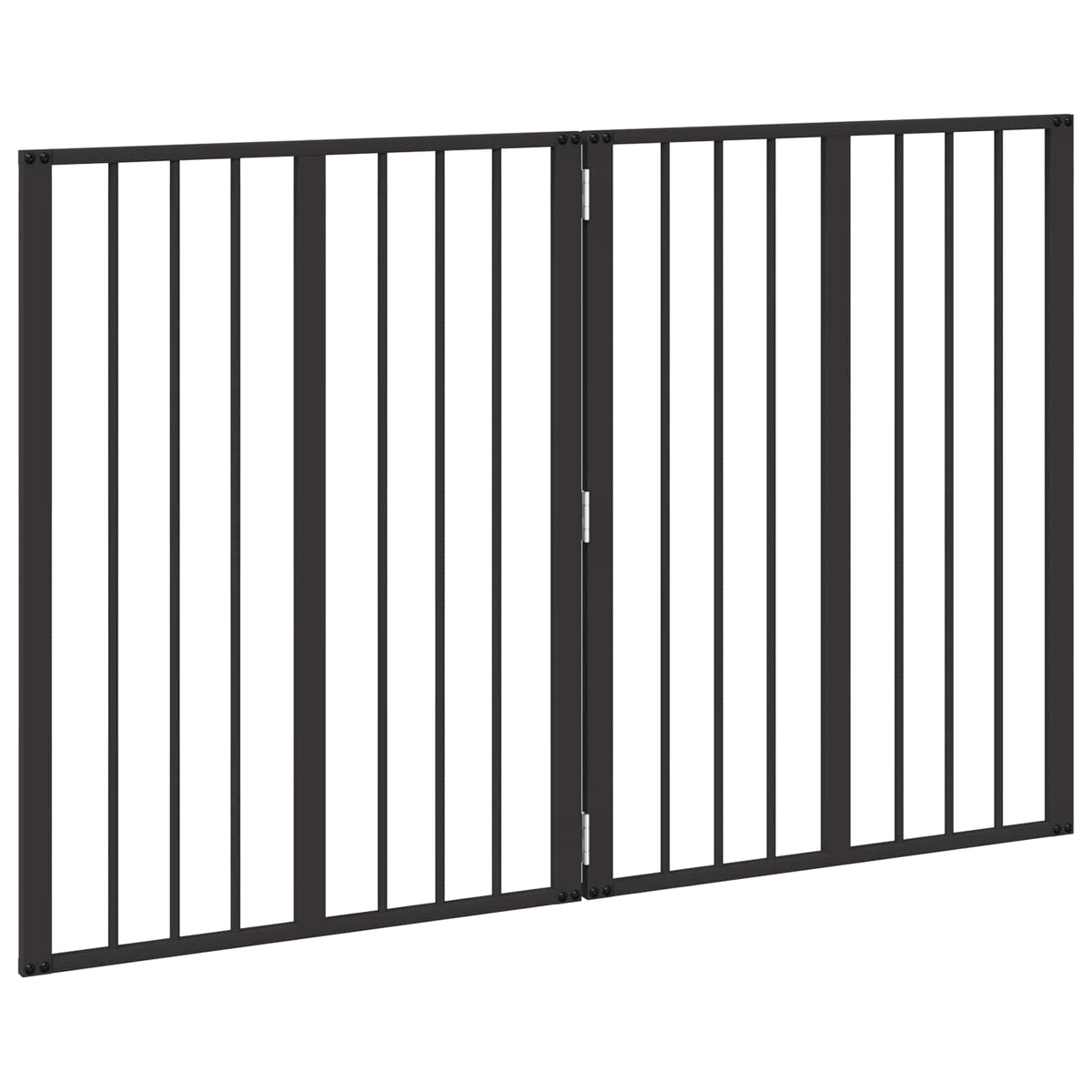 Cancello per cani 2 pz Nero 60 x 80 cm Acciaio zincato