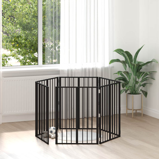 Cancello per cani 6 pz Nero 60 x 80 cm Acciaio zincato