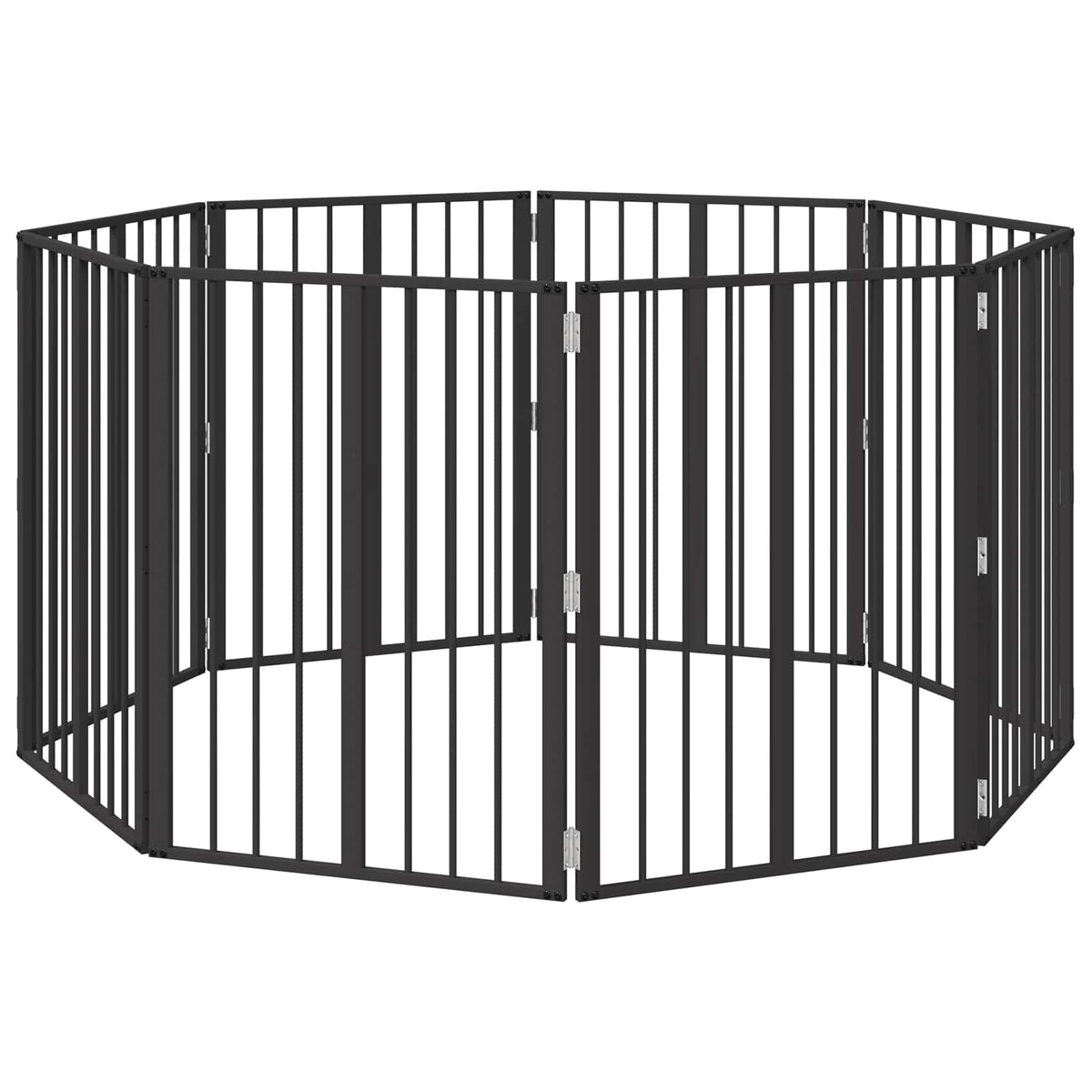 Cancello per cani 8 pz Nero 60 x 80 cm Acciaio zincato