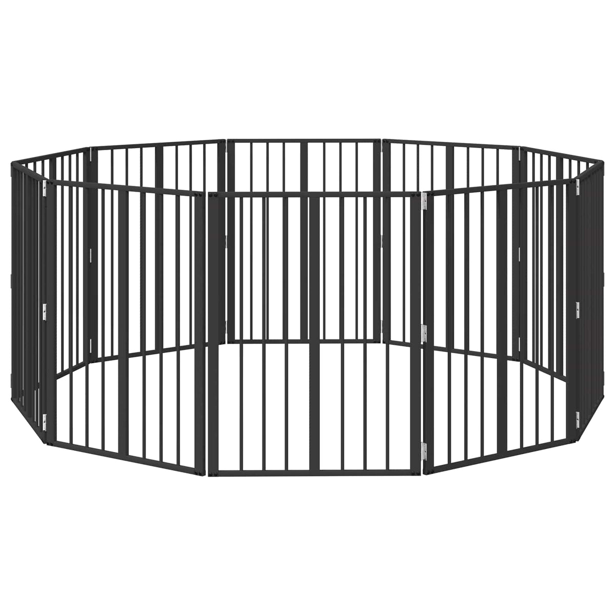 Cancello per cani 10 pz Nero 60 x 80 cm Acciaio zincato