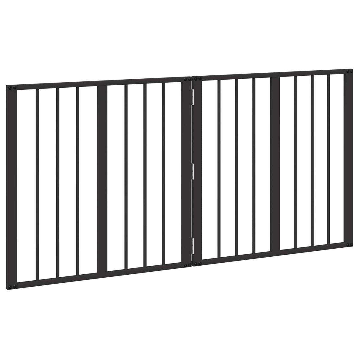 Cancello per cani 2 pz Nero 60 x 60 cm Acciaio zincato