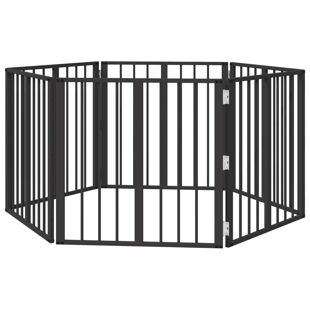 Cancello per cani 6 pz Nero 60 x 60 cm Acciaio zincato