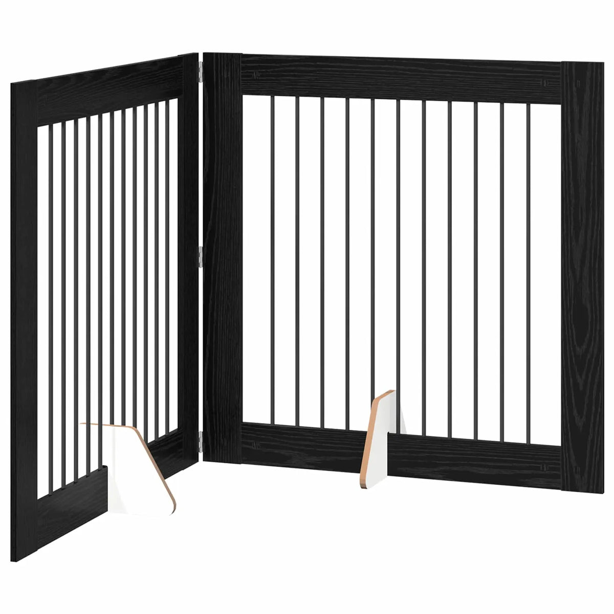 Cancello per cani pieghevole con supporti, 2 pz, 200,5x34x100 cm