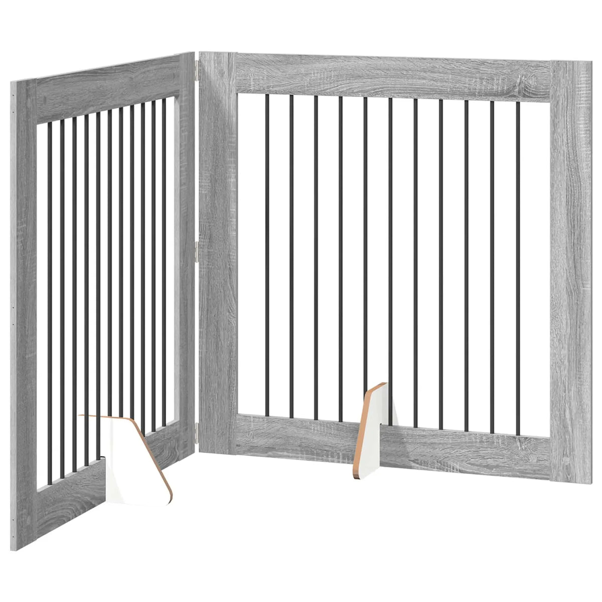 Cancello per cani pieghevole con supporti, 2 pz, 200,5x34x100 cm
