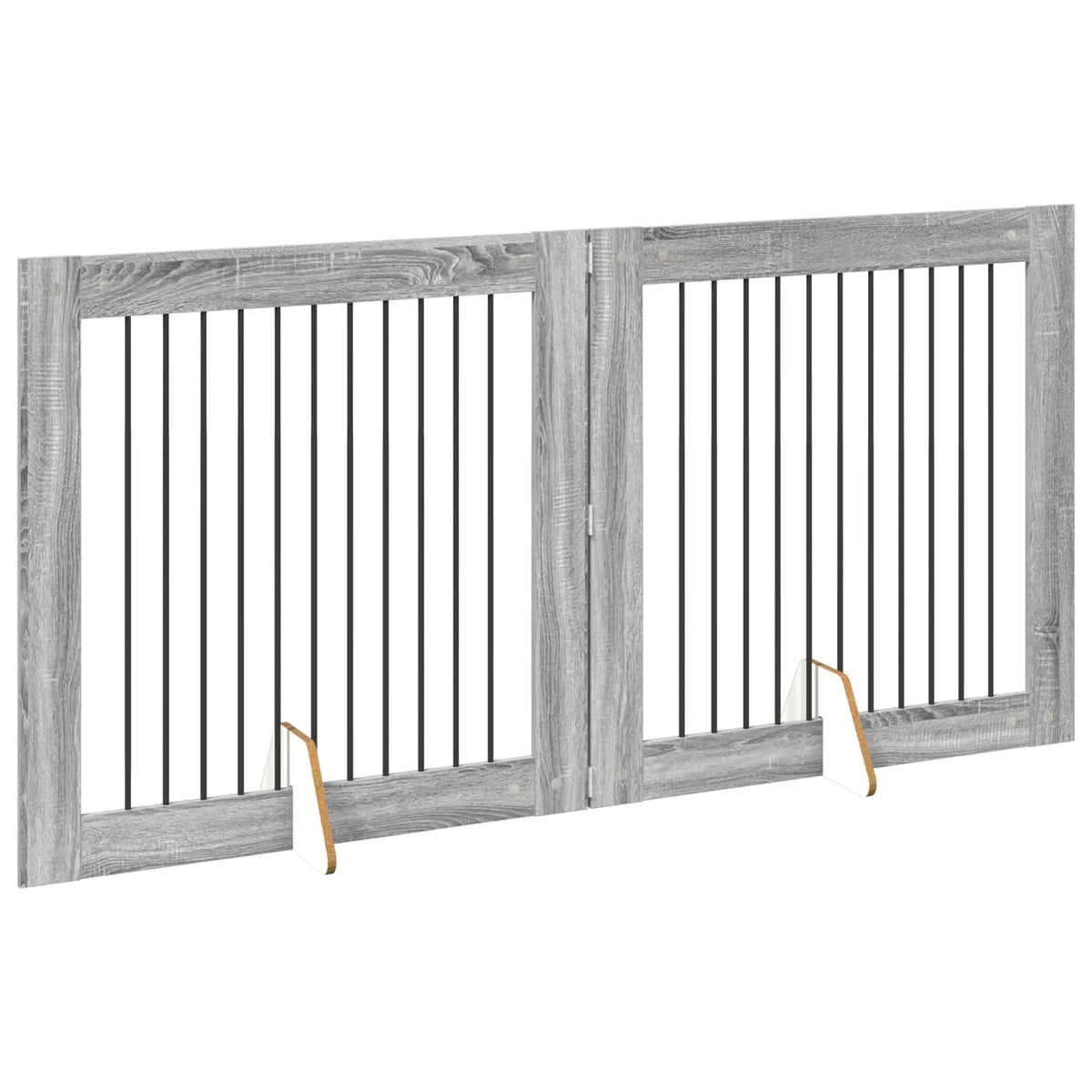 Cancello per cani pieghevole con supporti, 2 pz, 200,5x34x100 cm