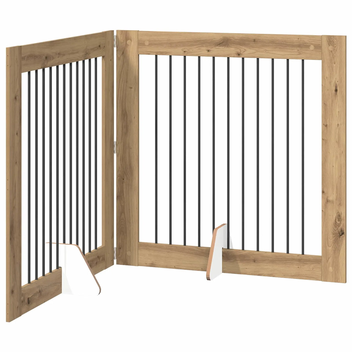 Cancello per cani pieghevole con supporti, 2 pz, 200,5x34x100 cm
