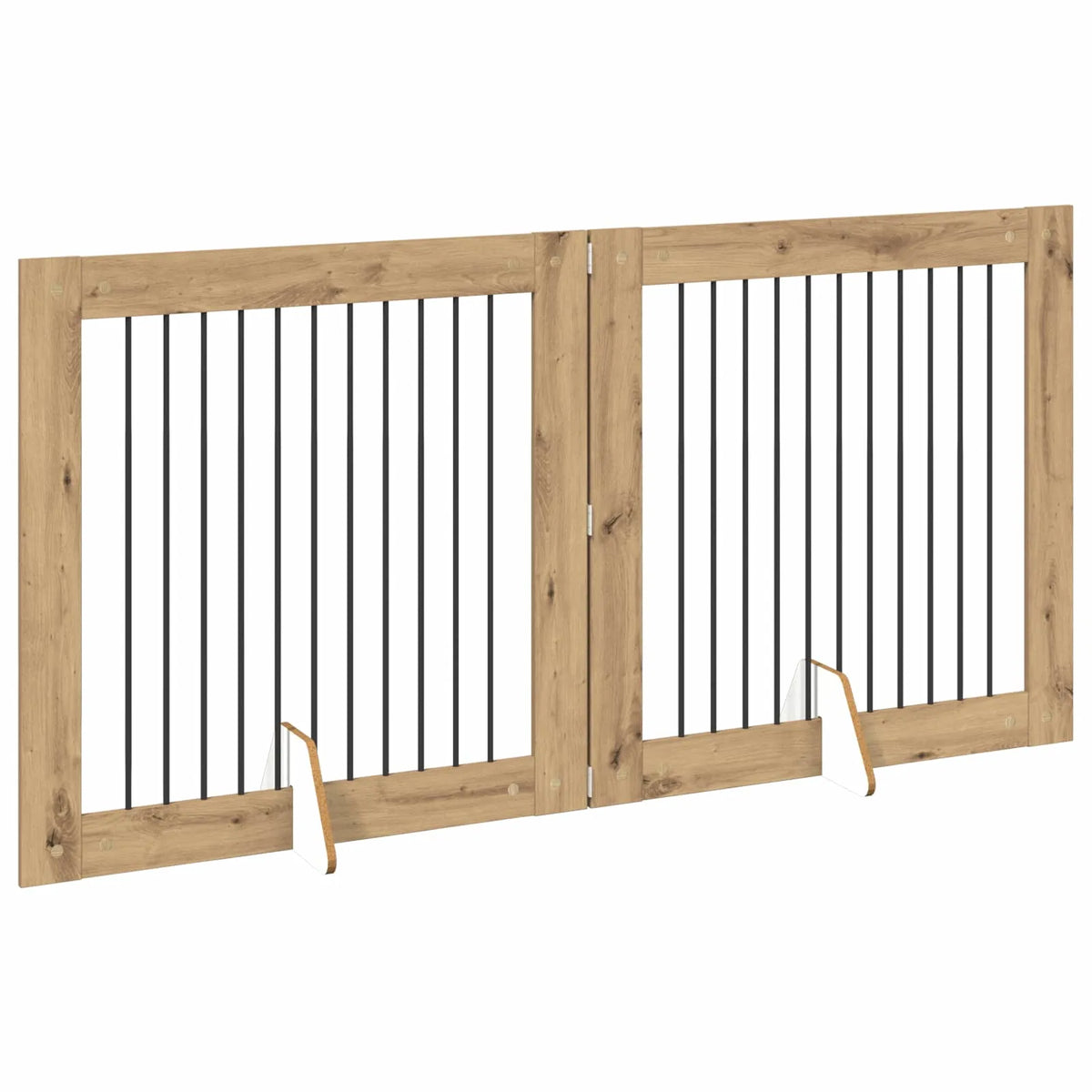 Cancello per cani pieghevole con supporti, 2 pz, 200,5x34x100 cm