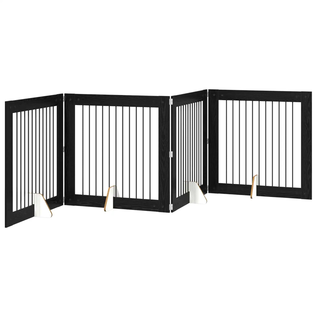 Cancello per cani pieghevole con supporti, 4 pz, 401x34x100 cm