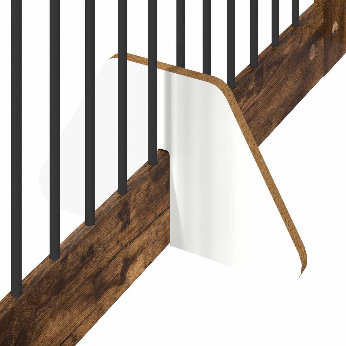 Cancello per cani pieghevole con supporti 4 pz Rovere Fumo