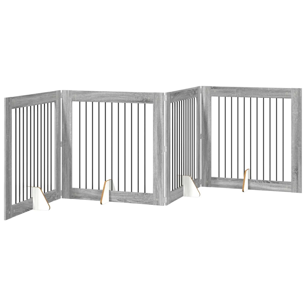 Cancello per cani pieghevole con supporti, 4 pz, 401x34x100 cm