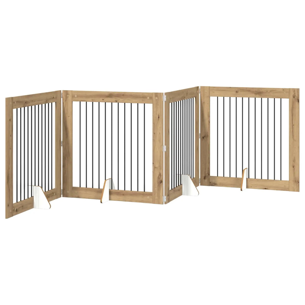 Cancello per cani pieghevole con supporti, 4 pz, 401x34x100 cm