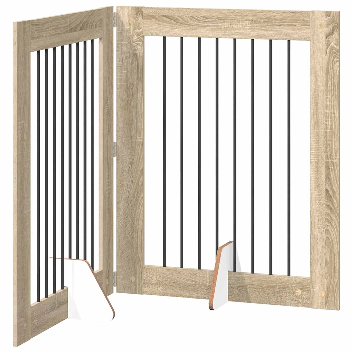 Cancello per cani pieghevole con supporti, 2 pz, 160,5x34x100 cm