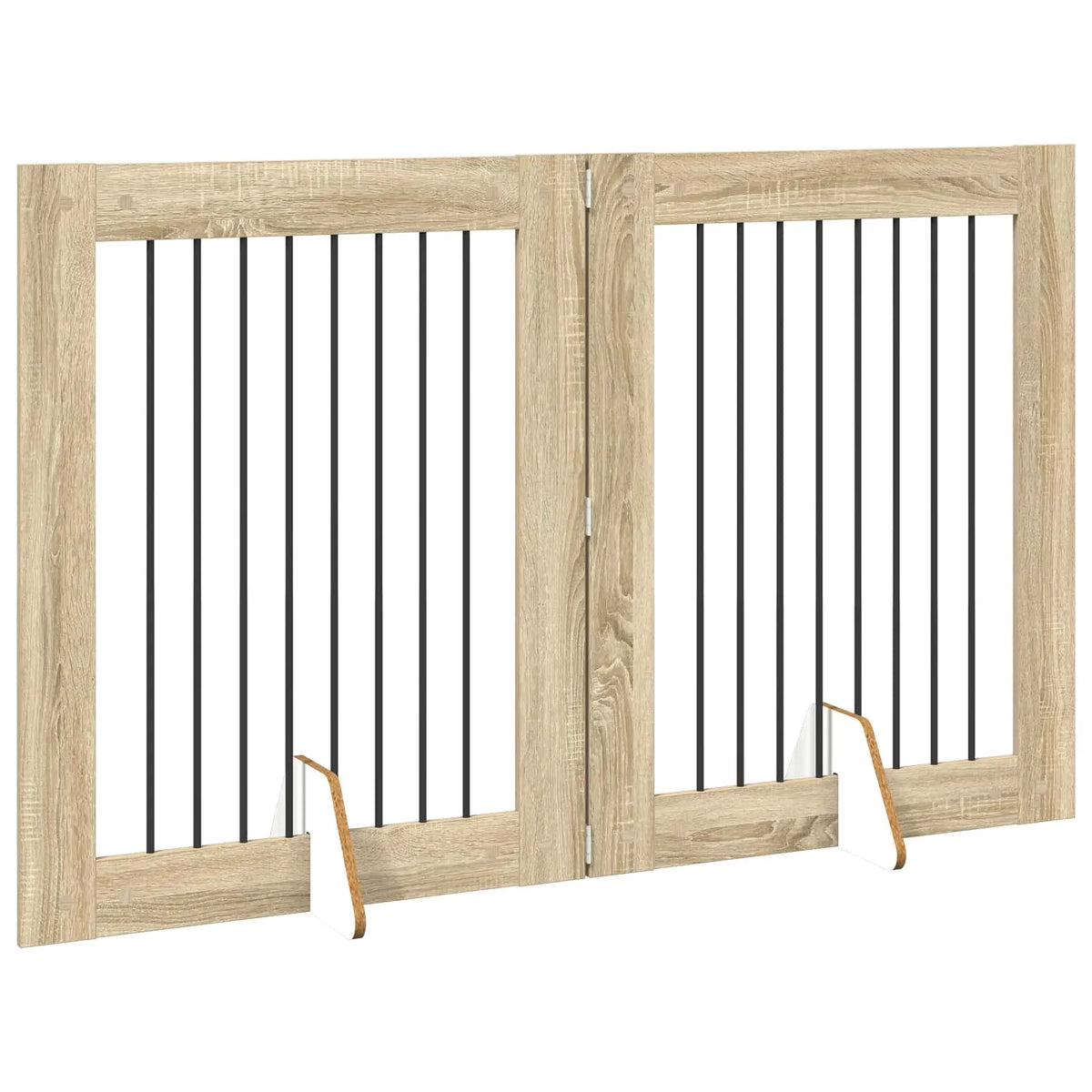 Cancello per cani pieghevole con supporti, 2 pz, 160,5x34x100 cm