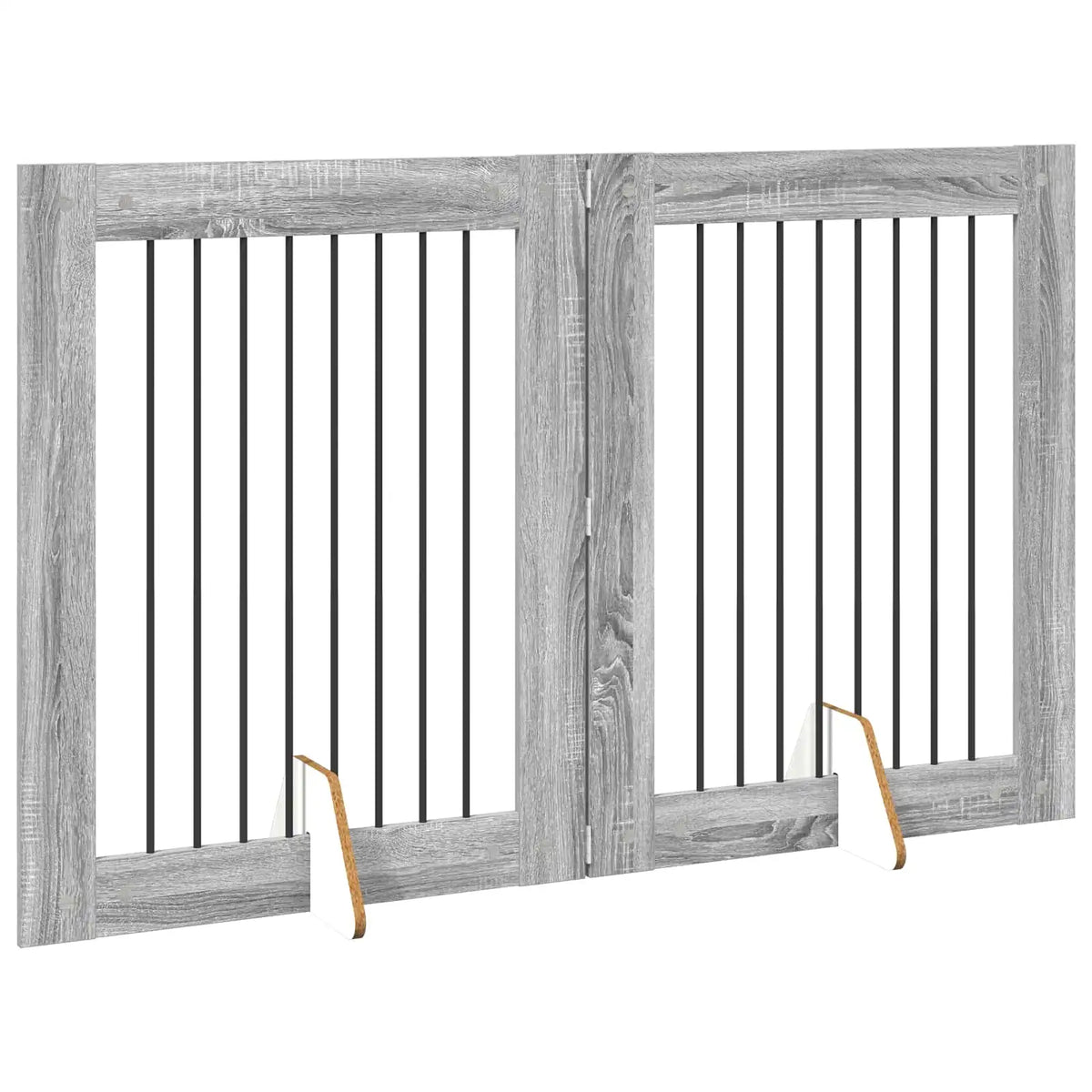 Cancello per cani pieghevole con supporti, 2 pz, 160,5x34x100 cm