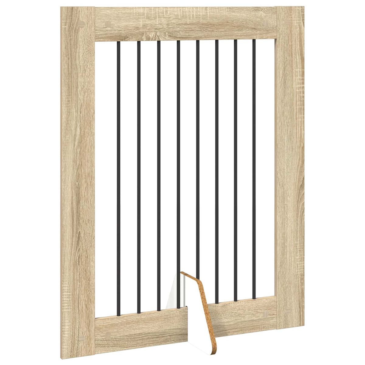 Cancello per cani pieghevole con supporti 4 pz Rovere Sonoma