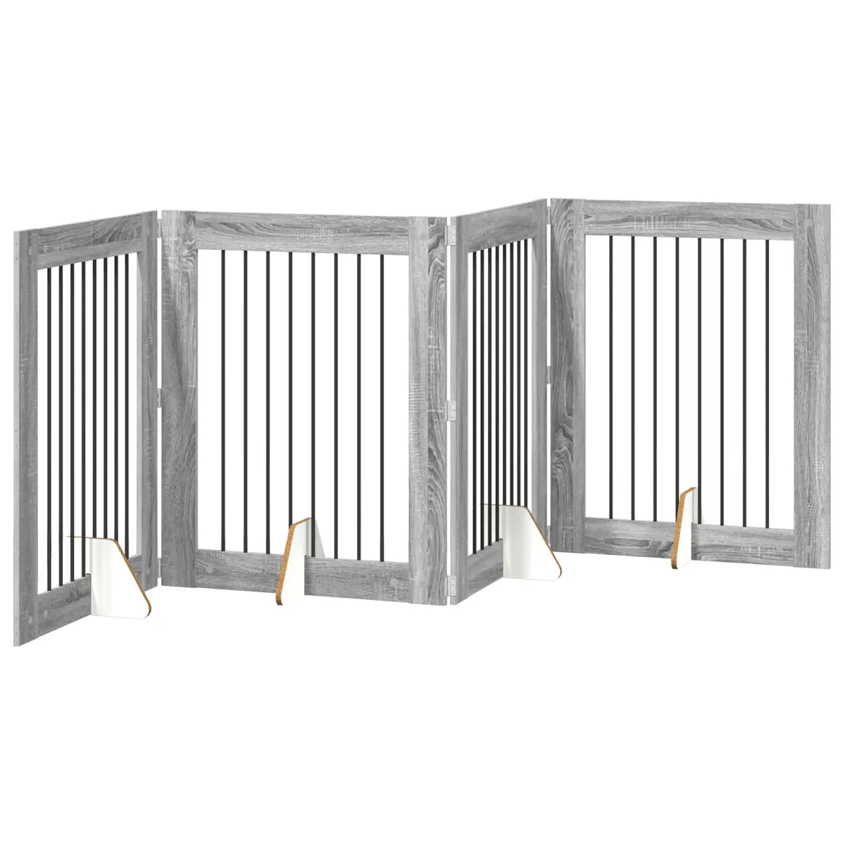 Cancello per cani pieghevole con supporti 321 cm, 4 pz