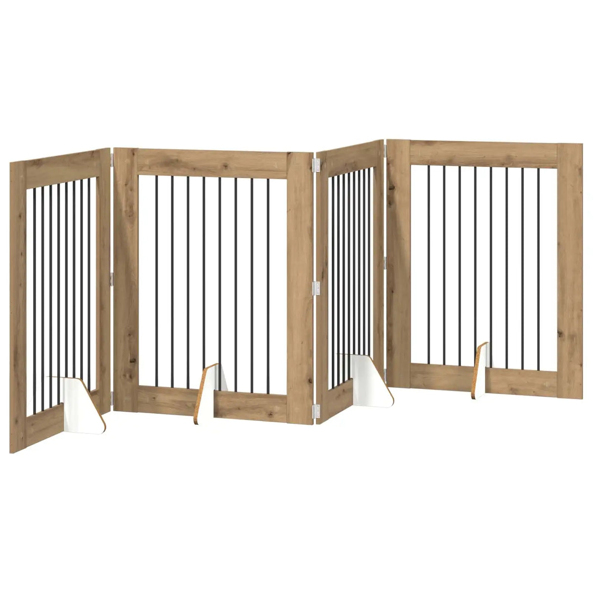 Cancello per cani pieghevole con supporti 321 cm, 4 pz