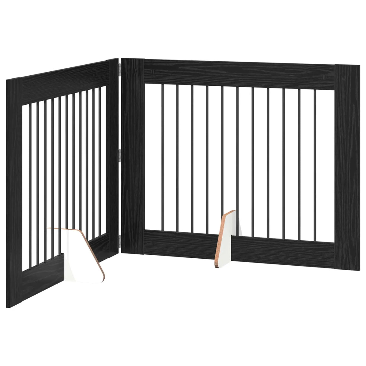 Cancello per cani pieghevole con supporti, 2 pz, 200,5x34x80 cm