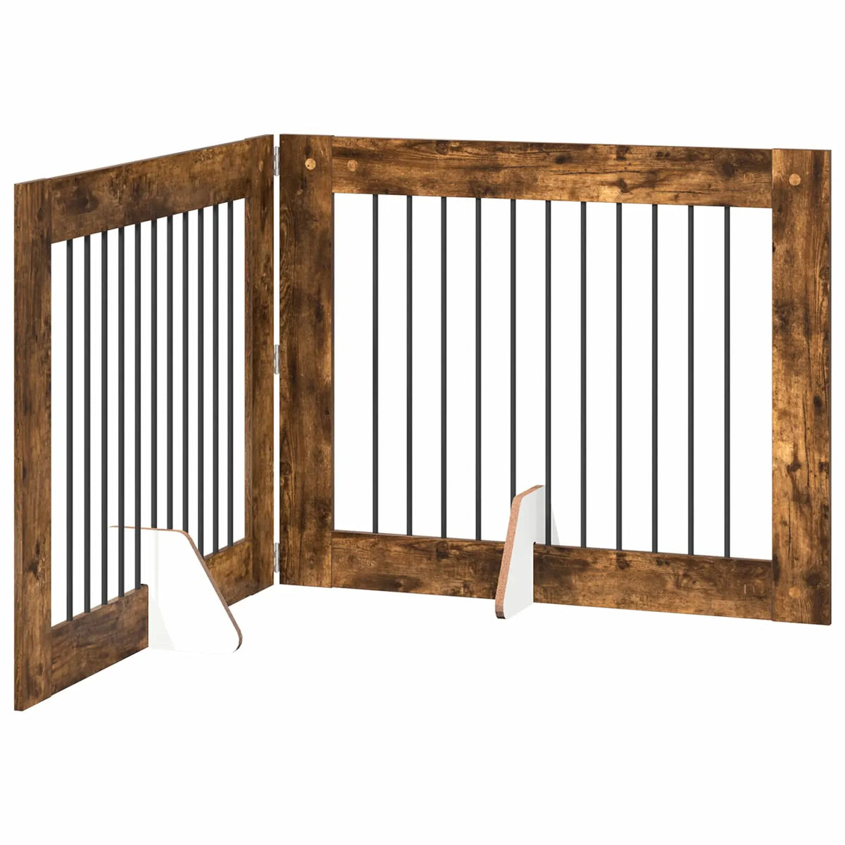 Cancello per cani pieghevole con supporti, 2 pz, 200,5x34x80 cm