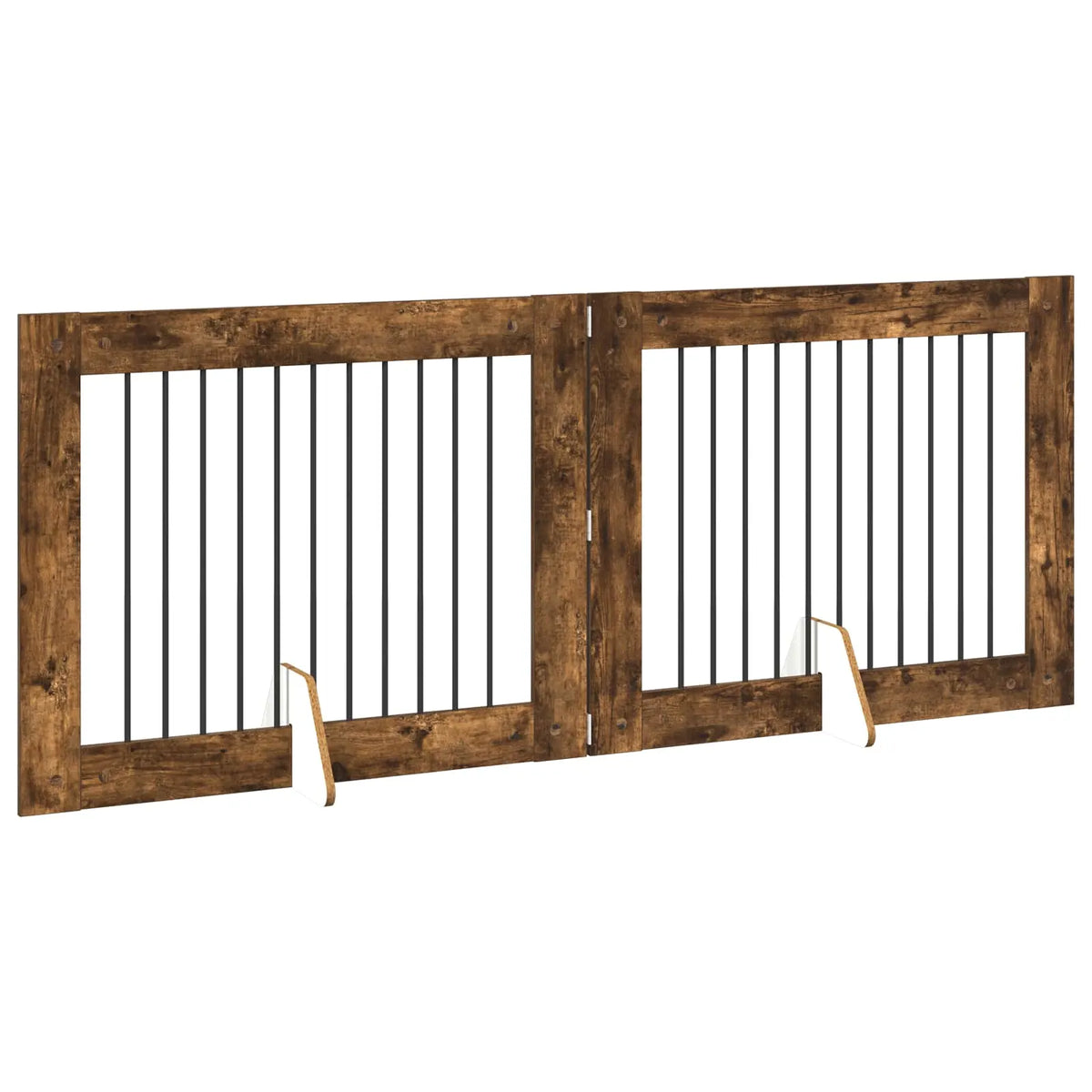 Cancello per cani pieghevole con supporti, 2 pz, 200,5x34x80 cm
