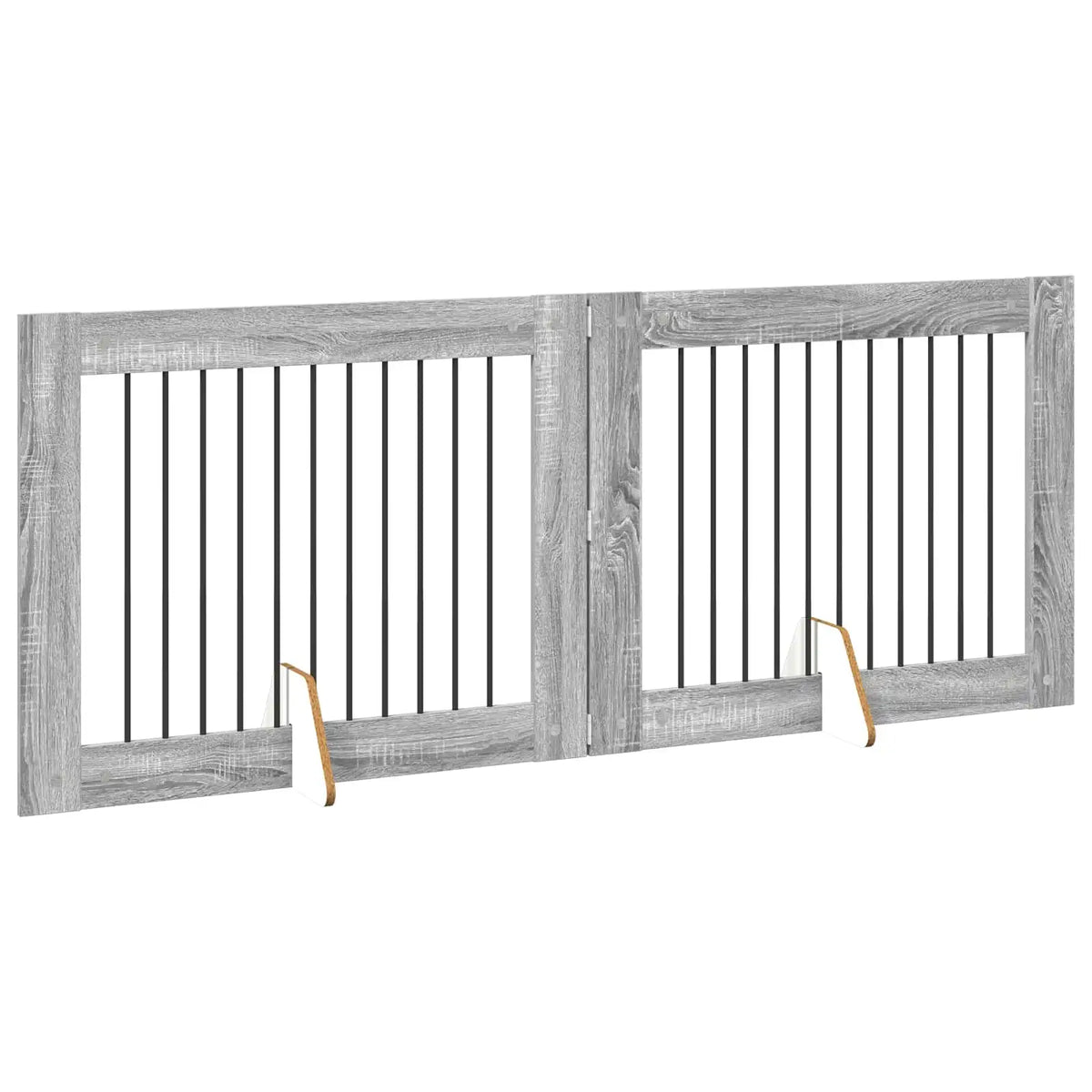 Cancello per cani pieghevole con supporti, 2 pz, 200,5x34x80 cm