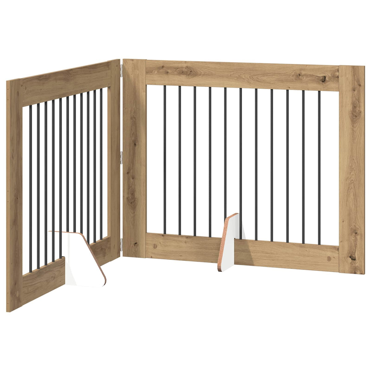 Cancello per cani pieghevole con supporti 2 pz 200,5 cm