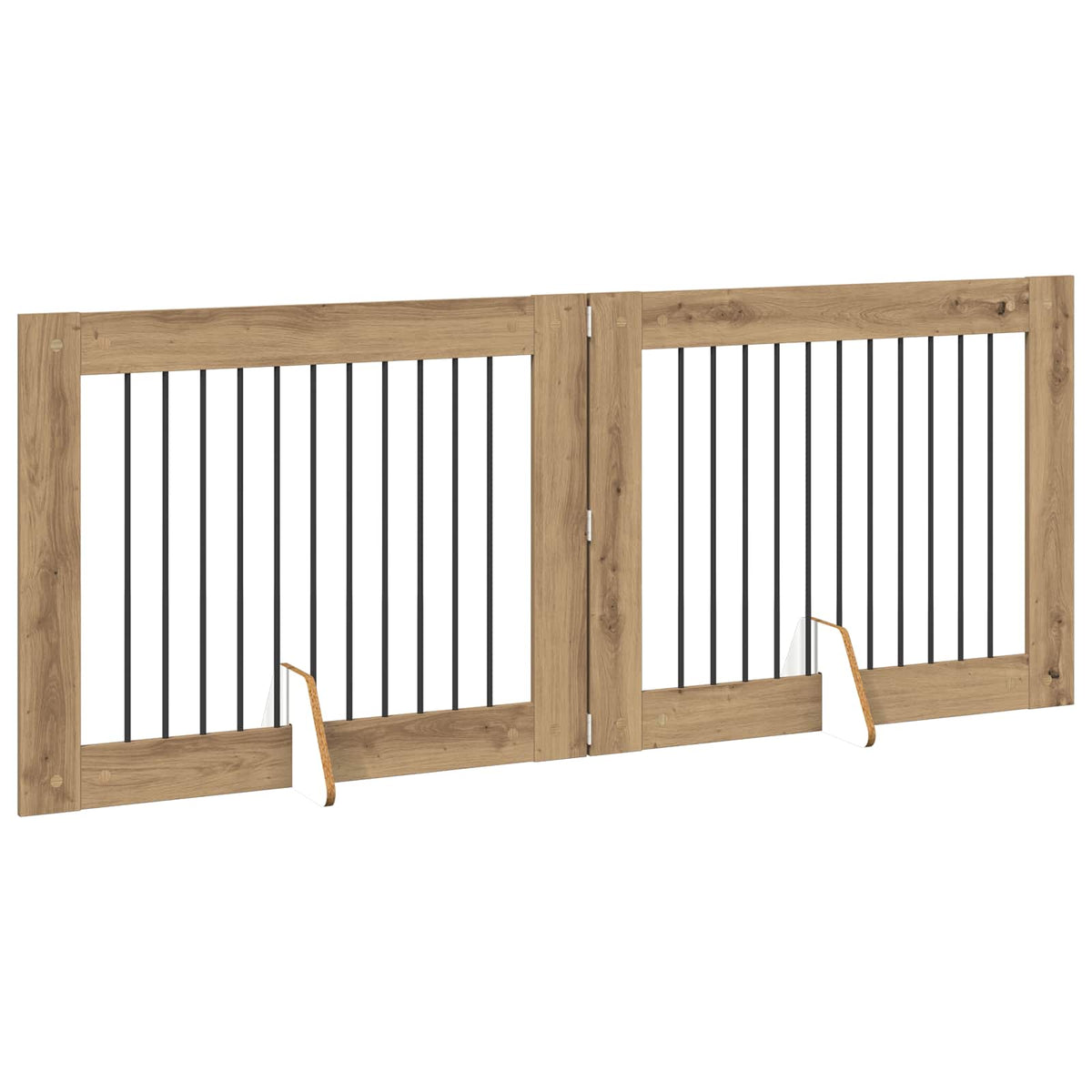 Cancello per cani pieghevole con supporti 2 pz 200,5 cm