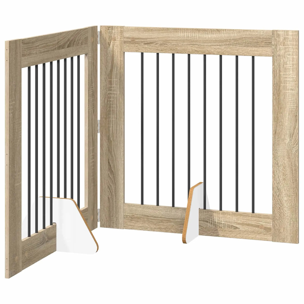 Cancello per cani pieghevole con supporti, 2 pz, 160,5x34x80 cm