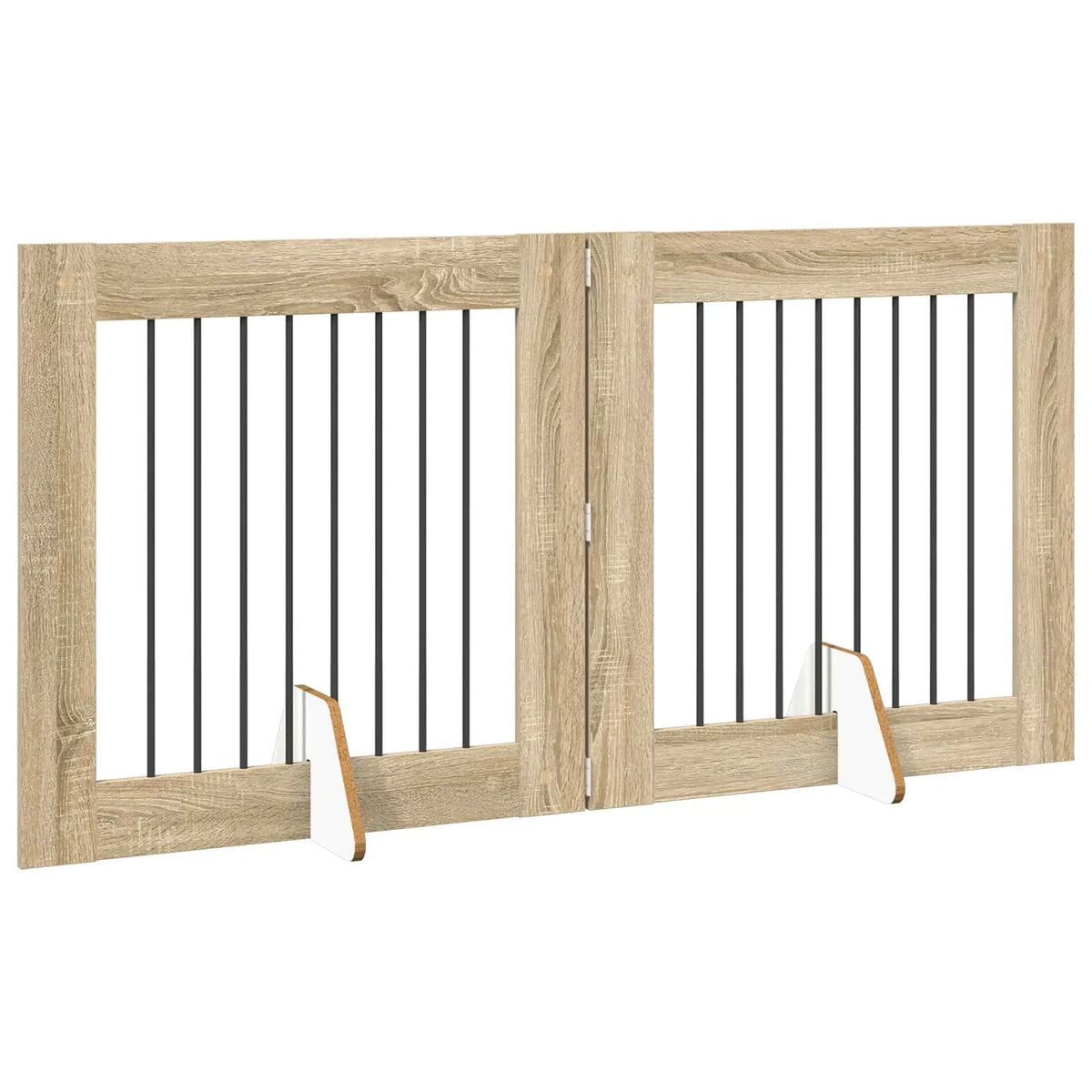 Cancello per cani pieghevole con supporti, 2 pz, 160,5x34x80 cm