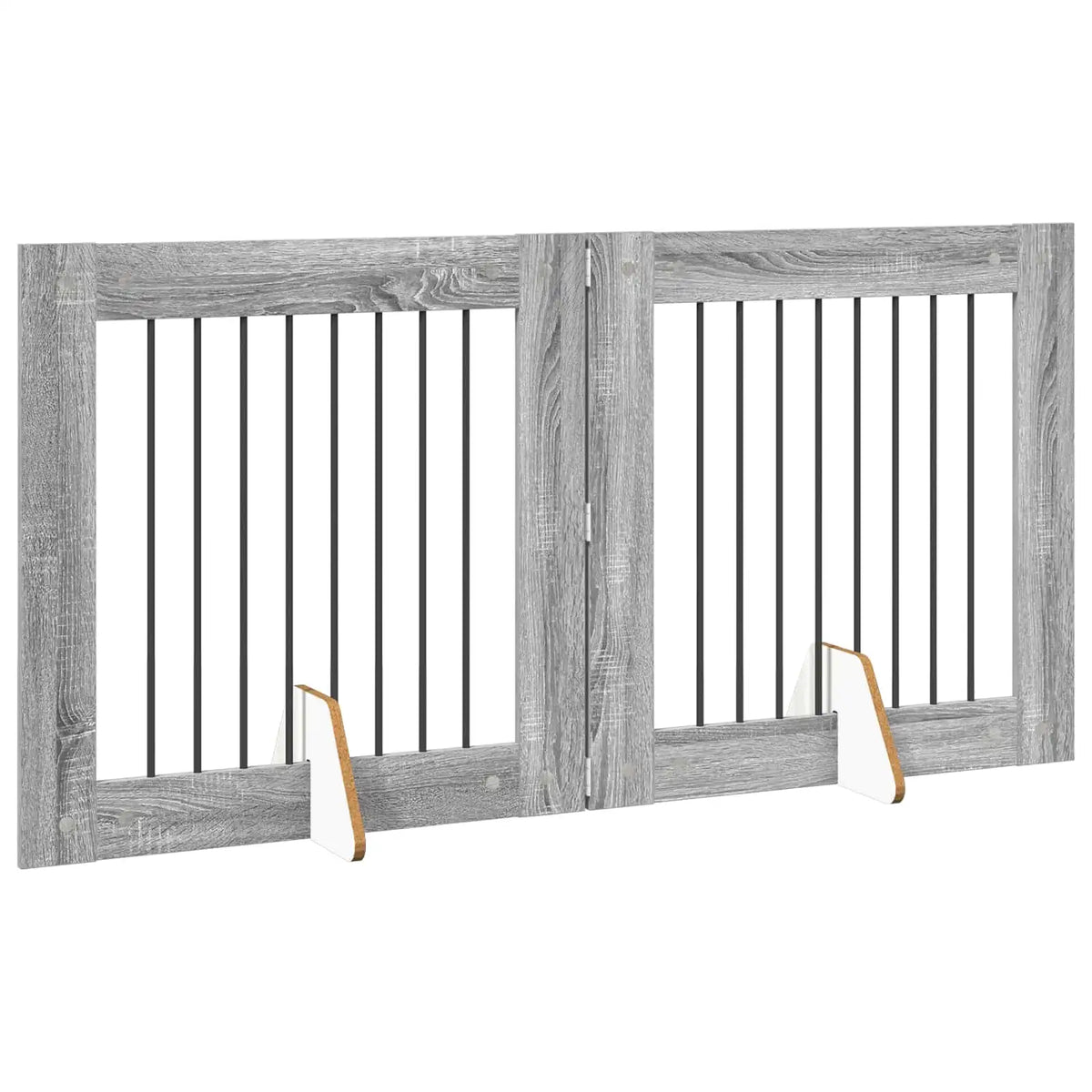 Cancello per cani pieghevole con supporti, 2 pz, 160,5x34x80 cm