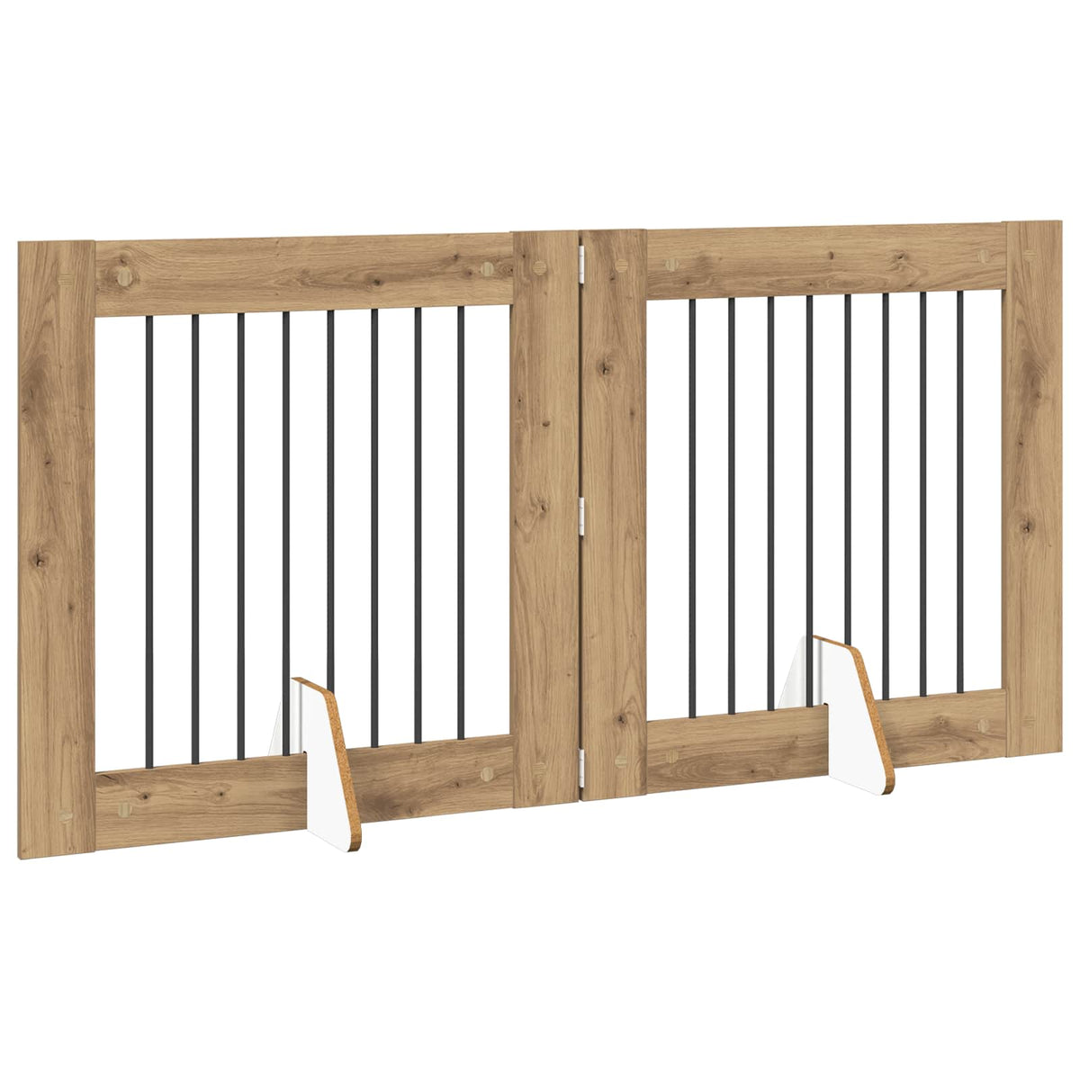 Cancello per cani pieghevole con supporti 2 pz 160,5 cm