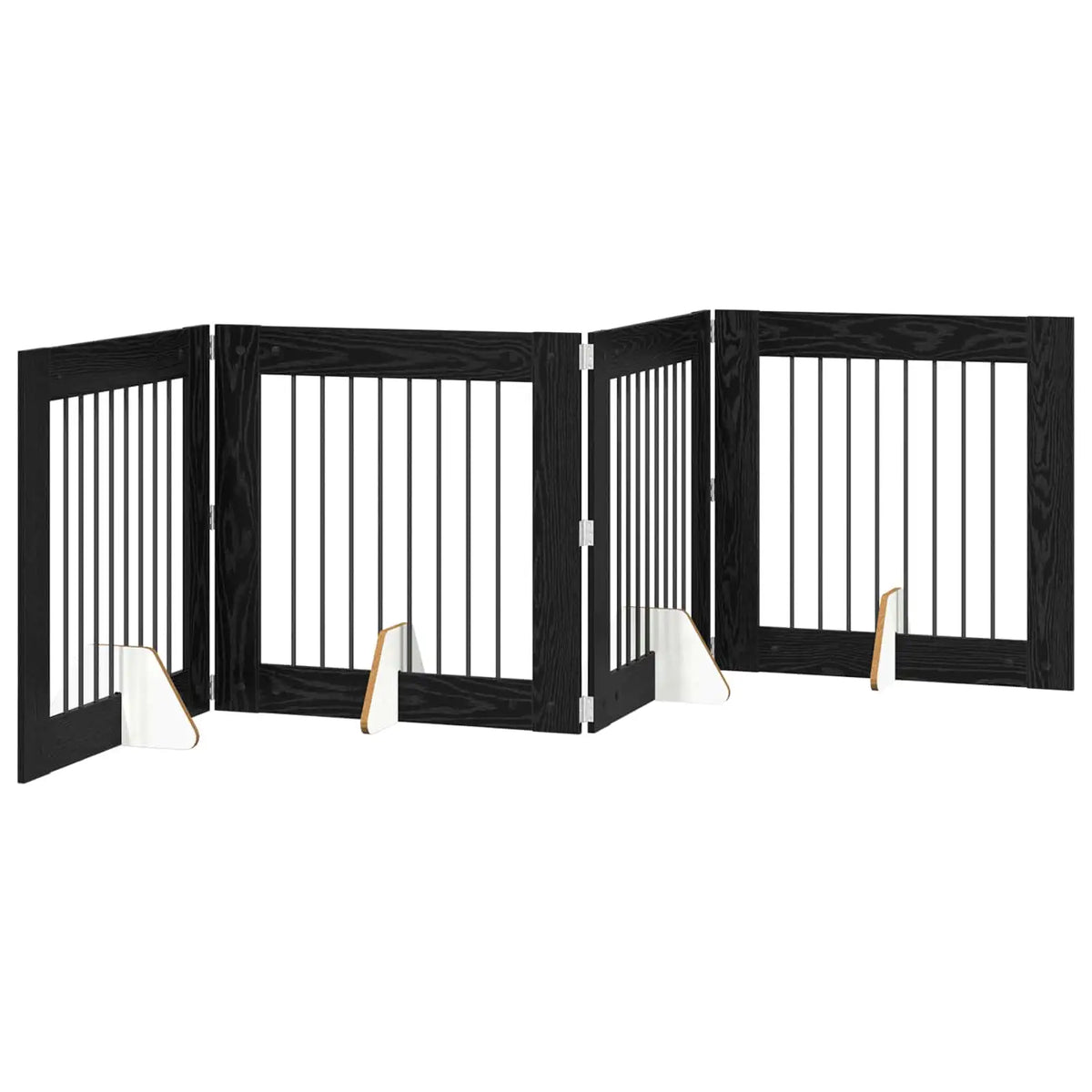 Cancello per cani pieghevole con supporti, 4 pz, 321x34x80 cm