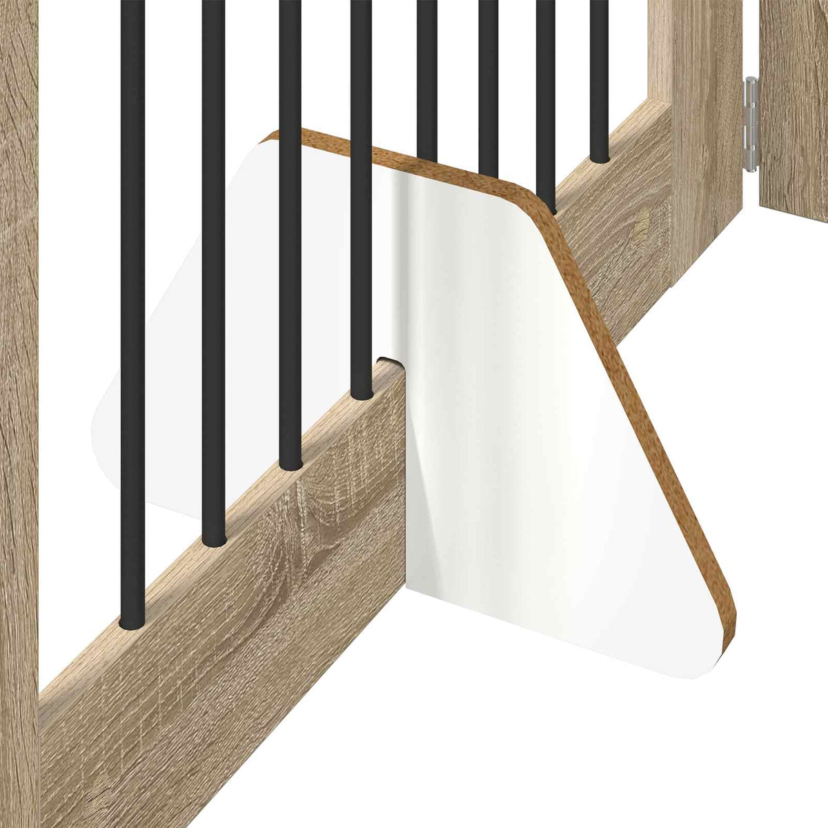 Cancello per cani pieghevole con supporti 4 pz Rovere Sonoma