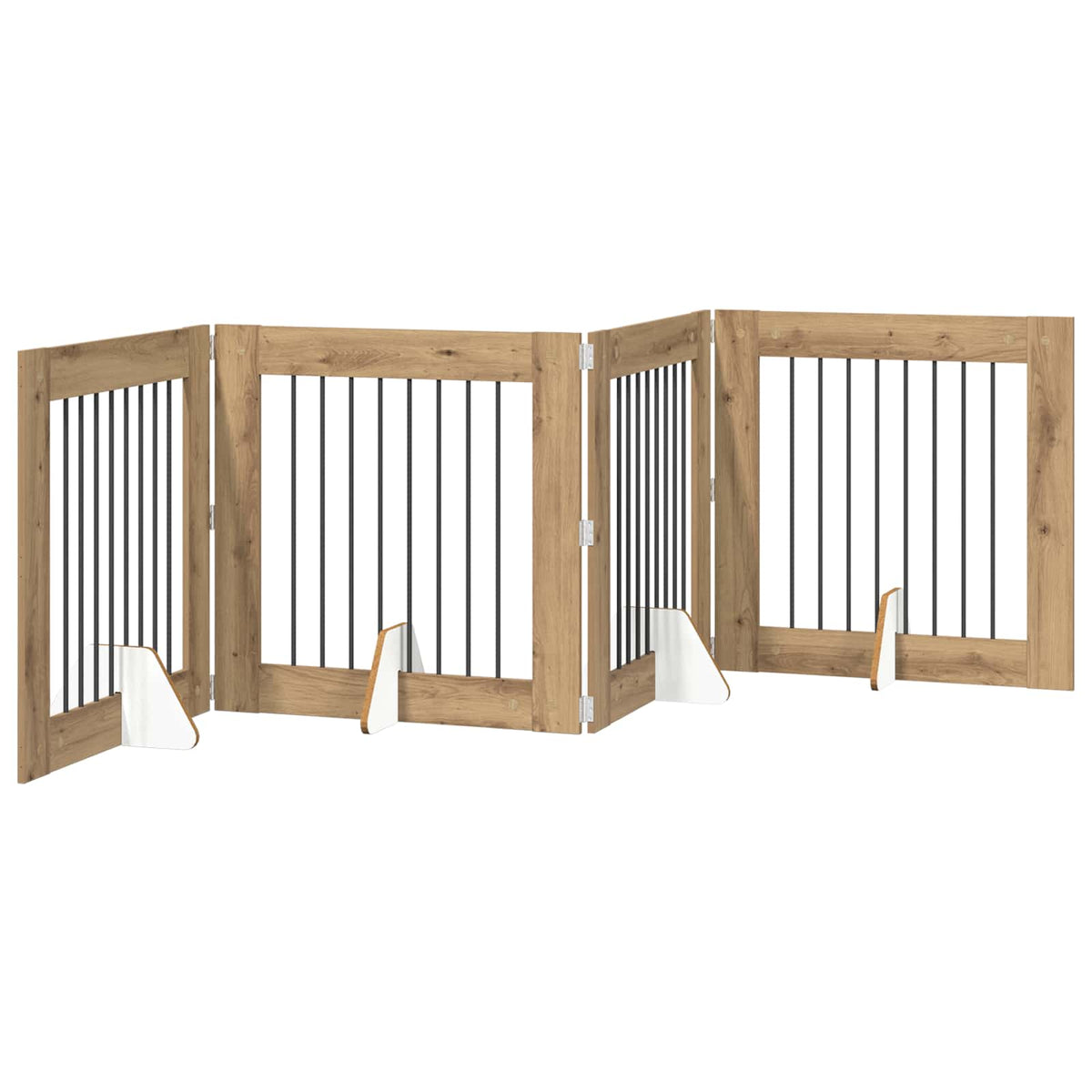 Cancello per cani pieghevole con supporti 4 pz 321 cm