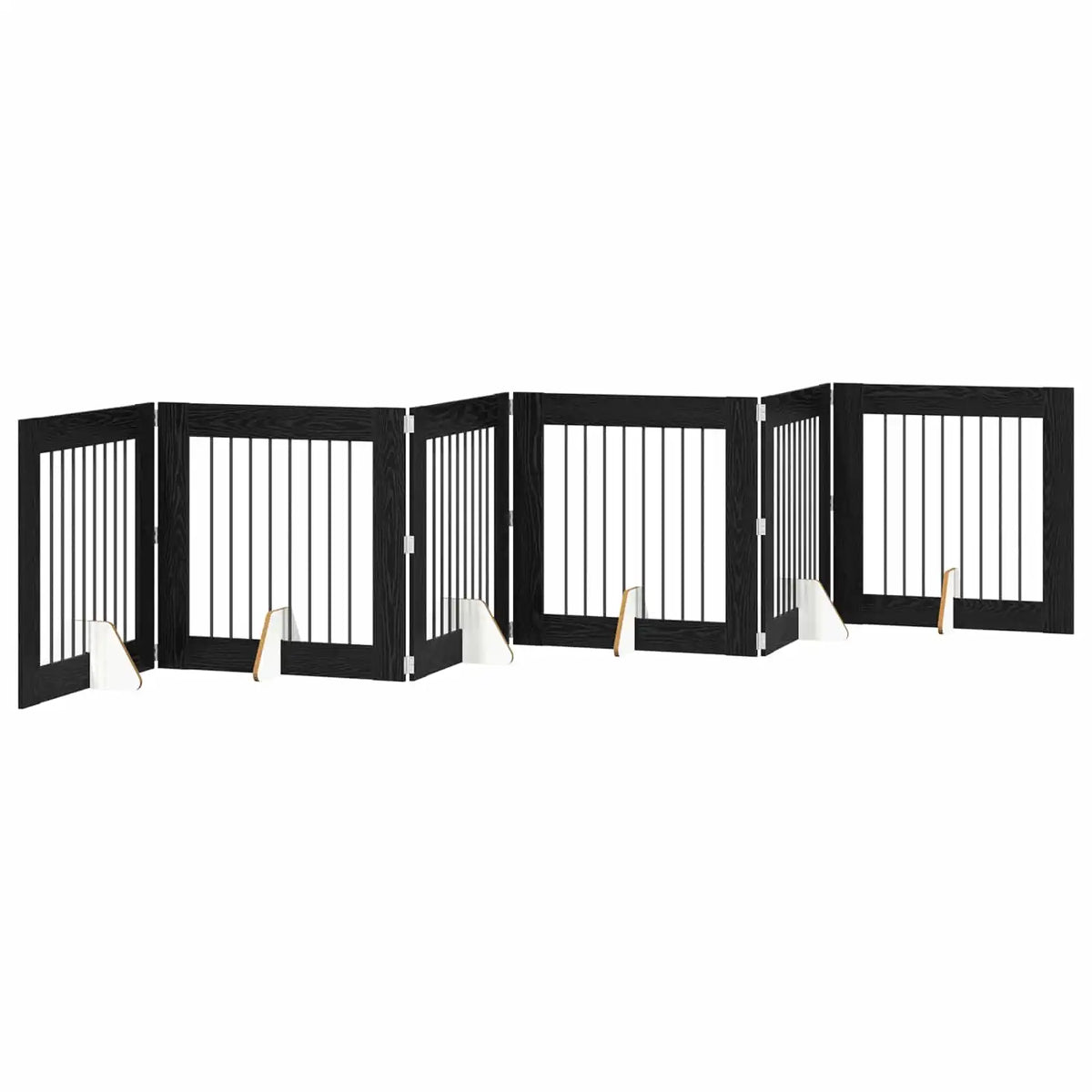 Cancello per cani pieghevole con supporti, 6 pz, 482x34x80 cm