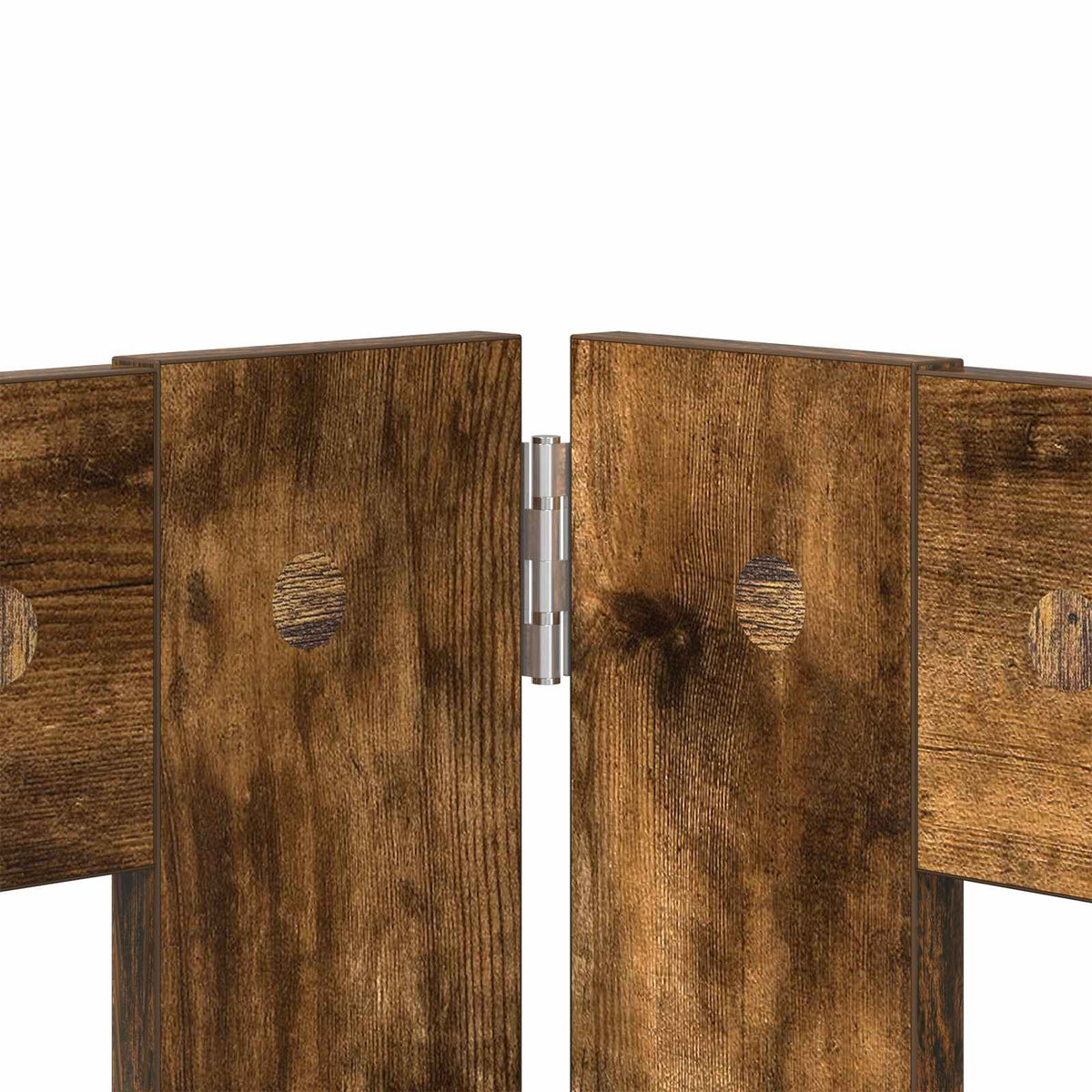 Cancello per cani pieghevole con supporti 6 pz Rovere Fumo