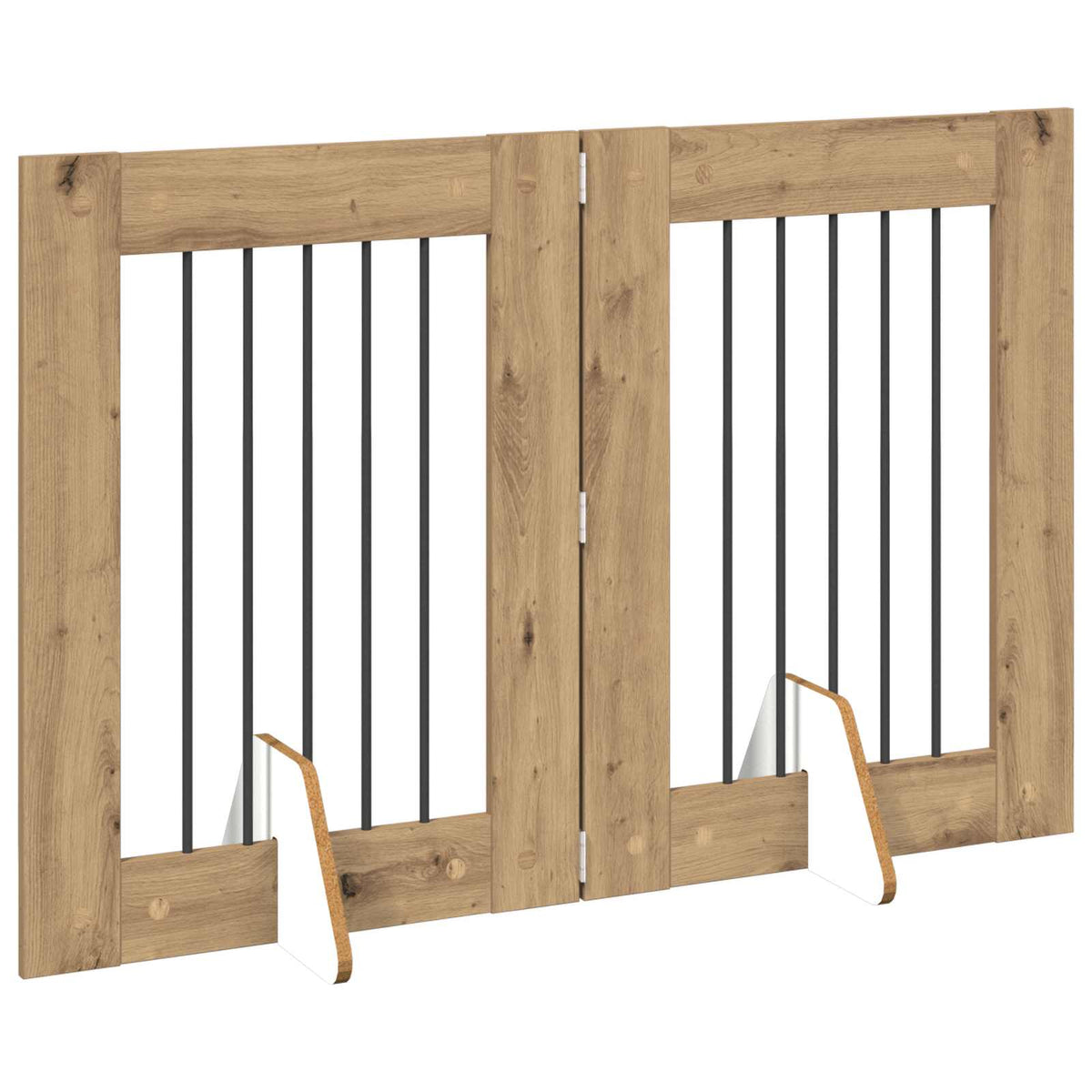 Cancello per cani pieghevole con supporti 2 pz 120,5 cm
