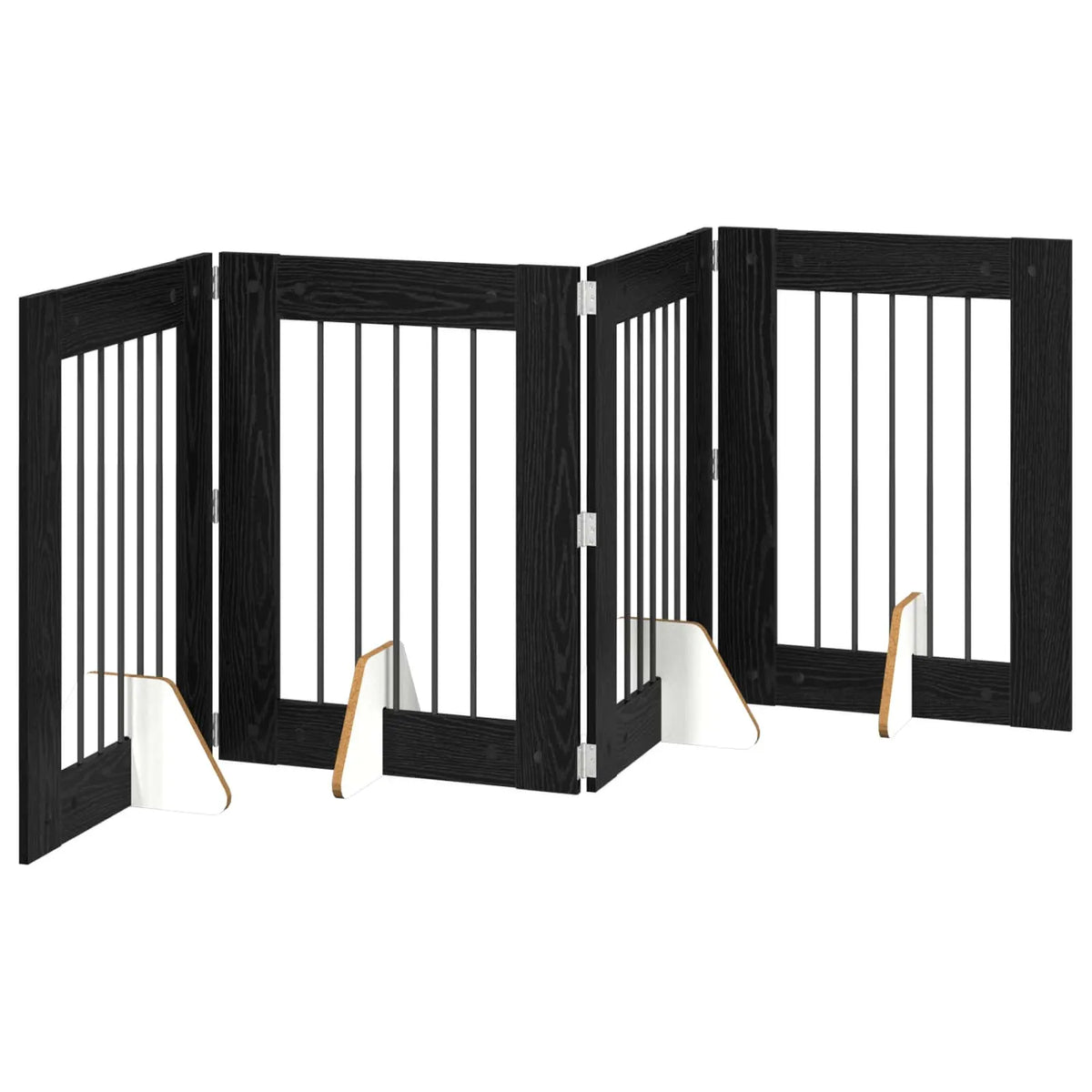 Cancello per cani pieghevole con supporti, 4 pz, 241x34x80 cm