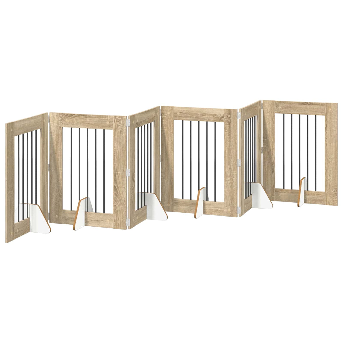 Cancello per cani pieghevole con supporti 6 pz Sonoma